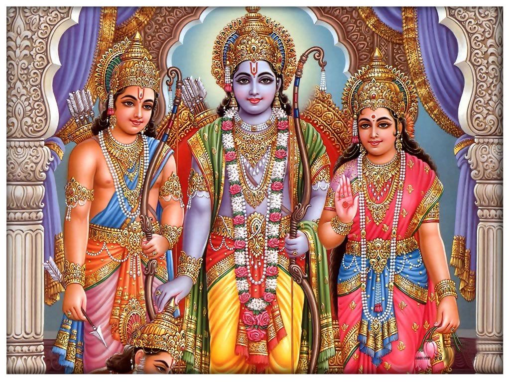 Lord Rama With His Wife Sita, Brother Lakshmana And Devotee Hanuman PC Wallpaper Clippub.com