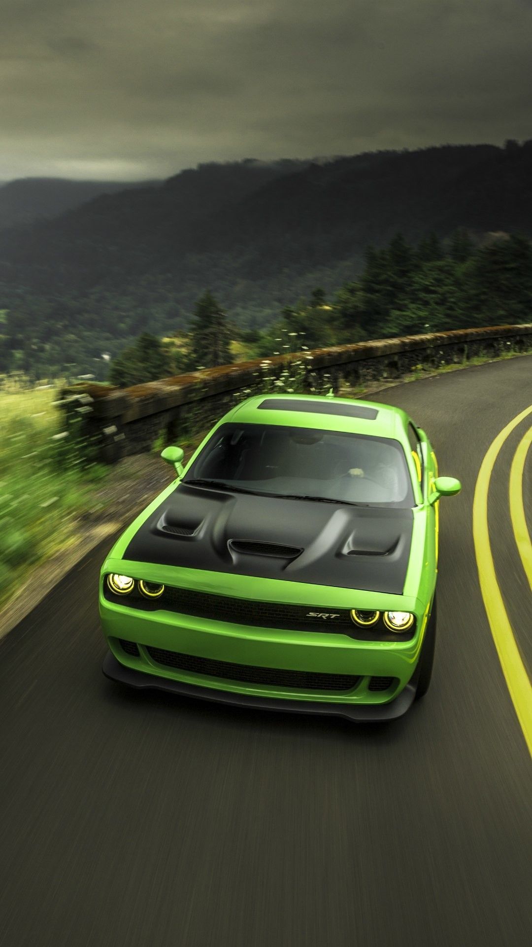 Dodge Challenger Black Hellcat, iPhone, Desktop HD Background / Wallpaper (1080p, 4k) (1080x1920)