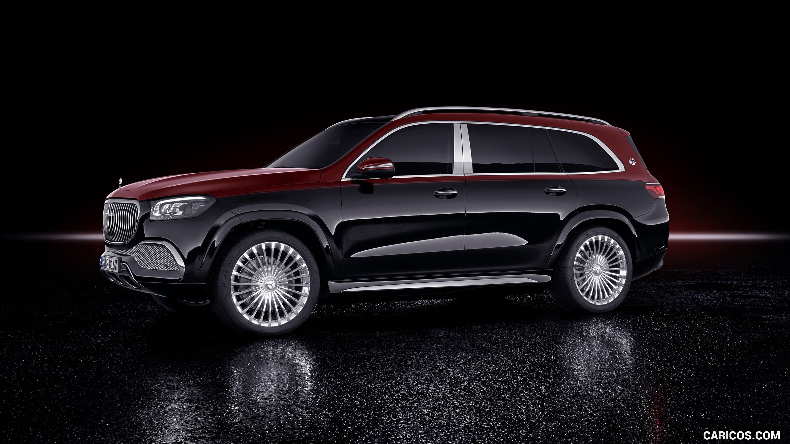 Mercedes Maybach GLS 600 (Color: Rubellite Red / Obsidian Black). HD Wallpaper