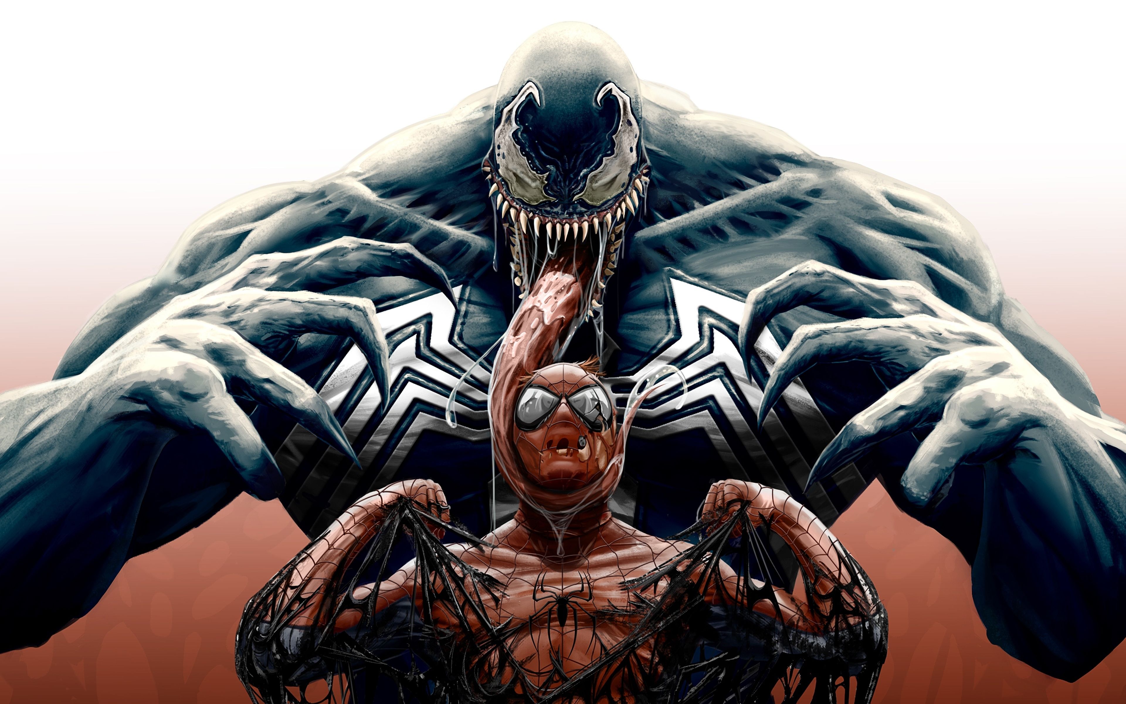 Download 3840x2400 Wallpaper Spider Man, Venom, Marvel Comics, Superheroes, Art, 4k, Ultra HD 16: Widescreen, 3840x2400 HD Image, Background, 10336