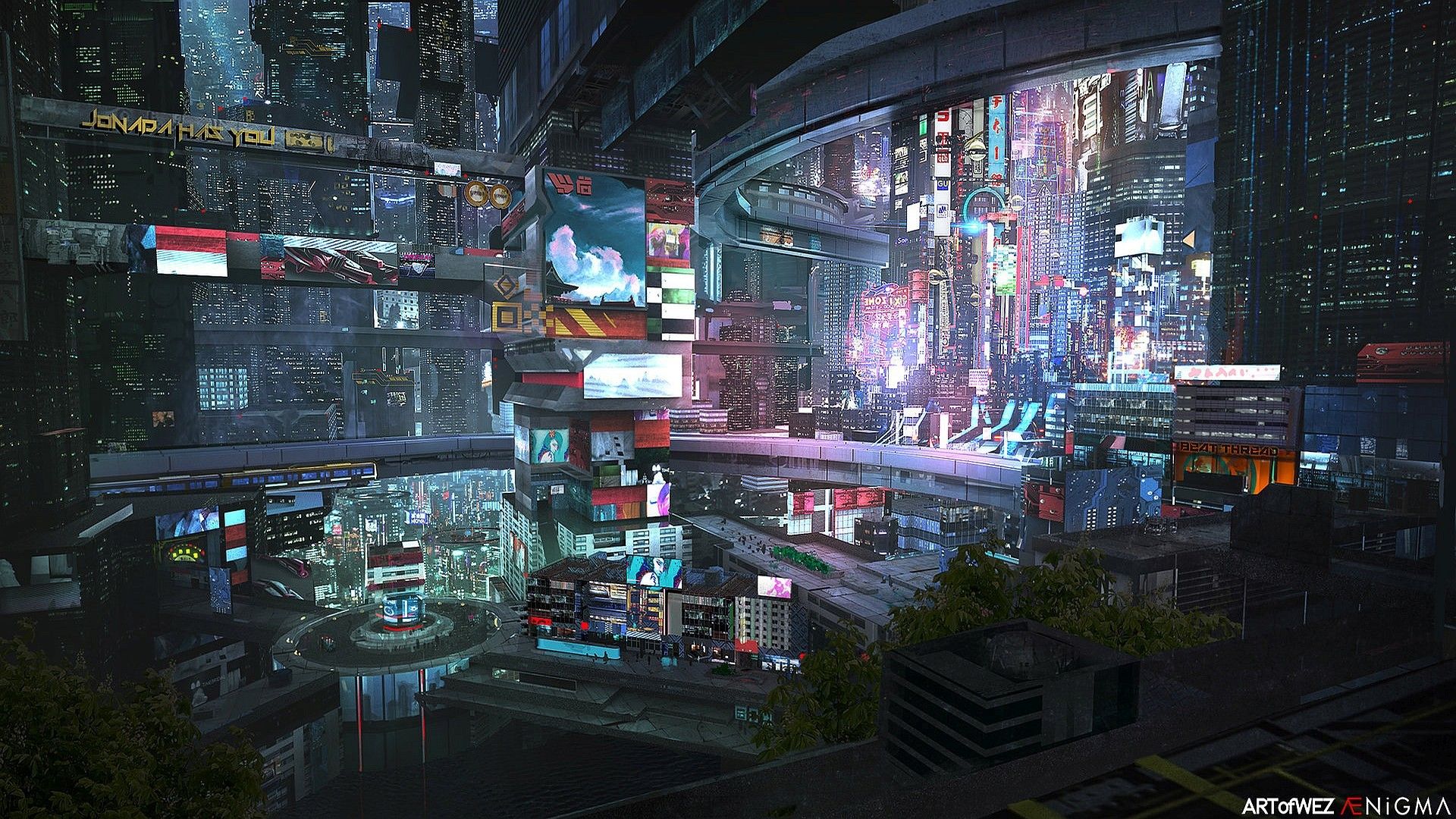 Cyberpunk Future City HD Wallpaper