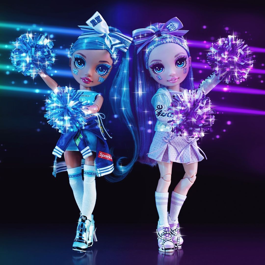 Rainbow High on Instagram: “Skyler and Violet are here for the cheerleader vibe! Find Rainbow High Cheer dolls at. Cartoon girl drawing, Lol dolls, Rainbow