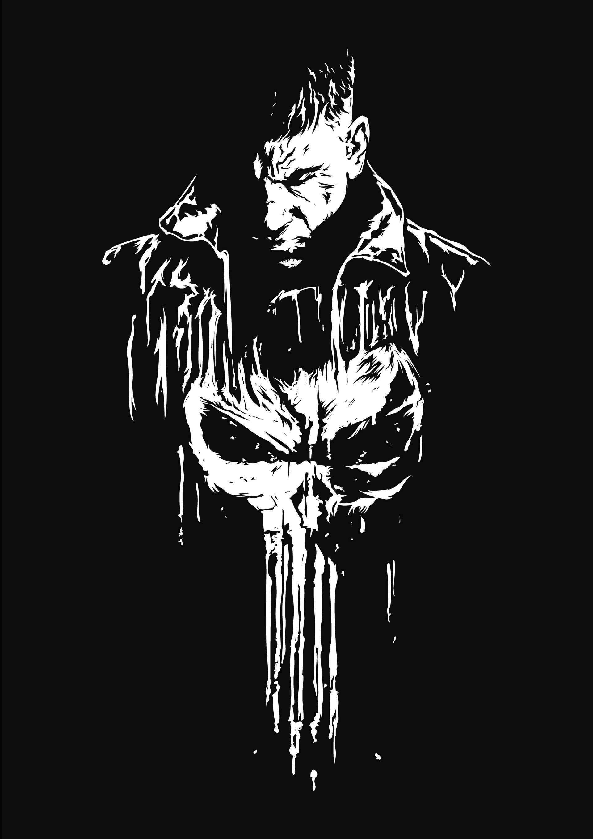 Download Punisher Logo iPhone Dark Wallpaper