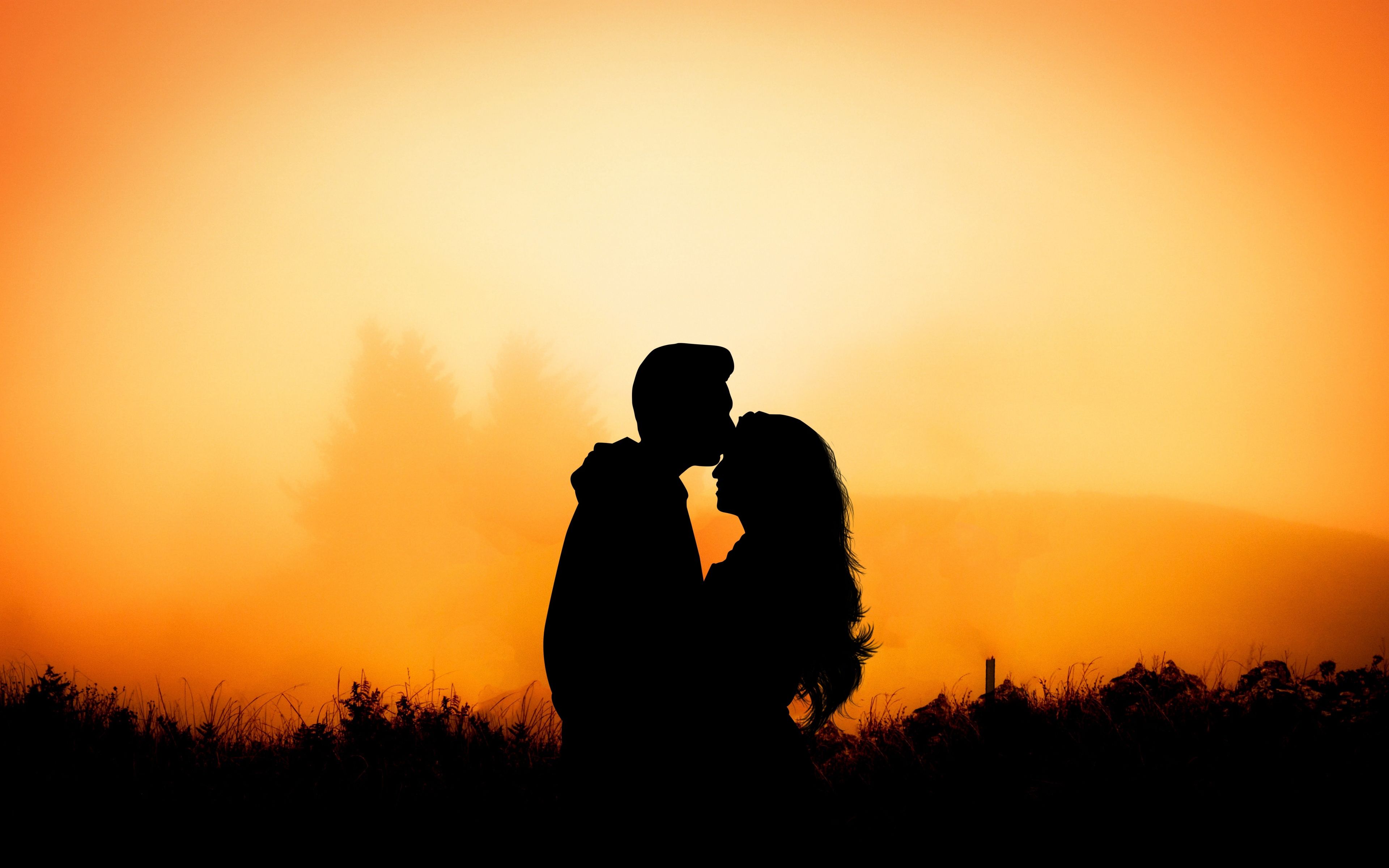 Download 3840x2400 couple, hug, kiss, love, outdoor, sunset 4k wallpaper, 4...
