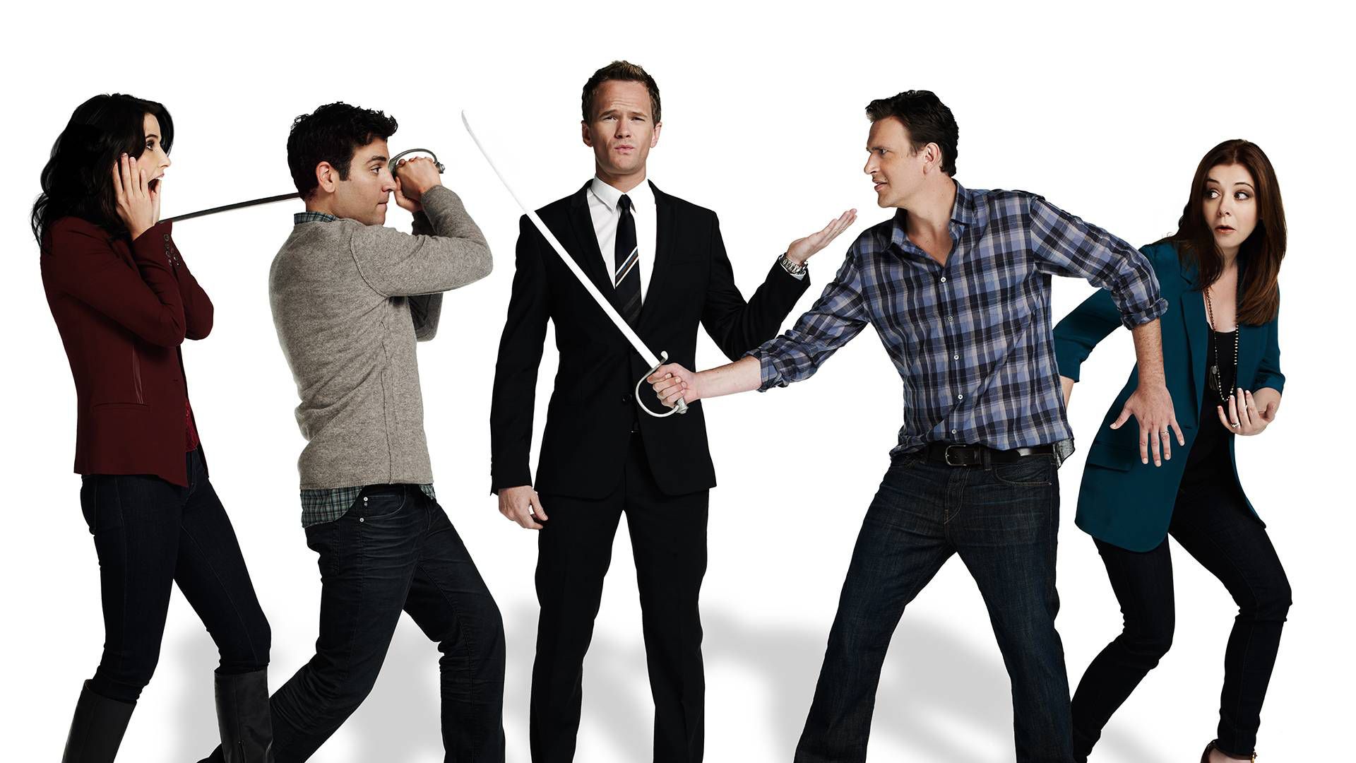 How I Met Your Mother Lily Aldrin Alyson Hannigan Barney Stinson Neil Patrick Harris Robin Scherbats Wallpaper:1920x1080