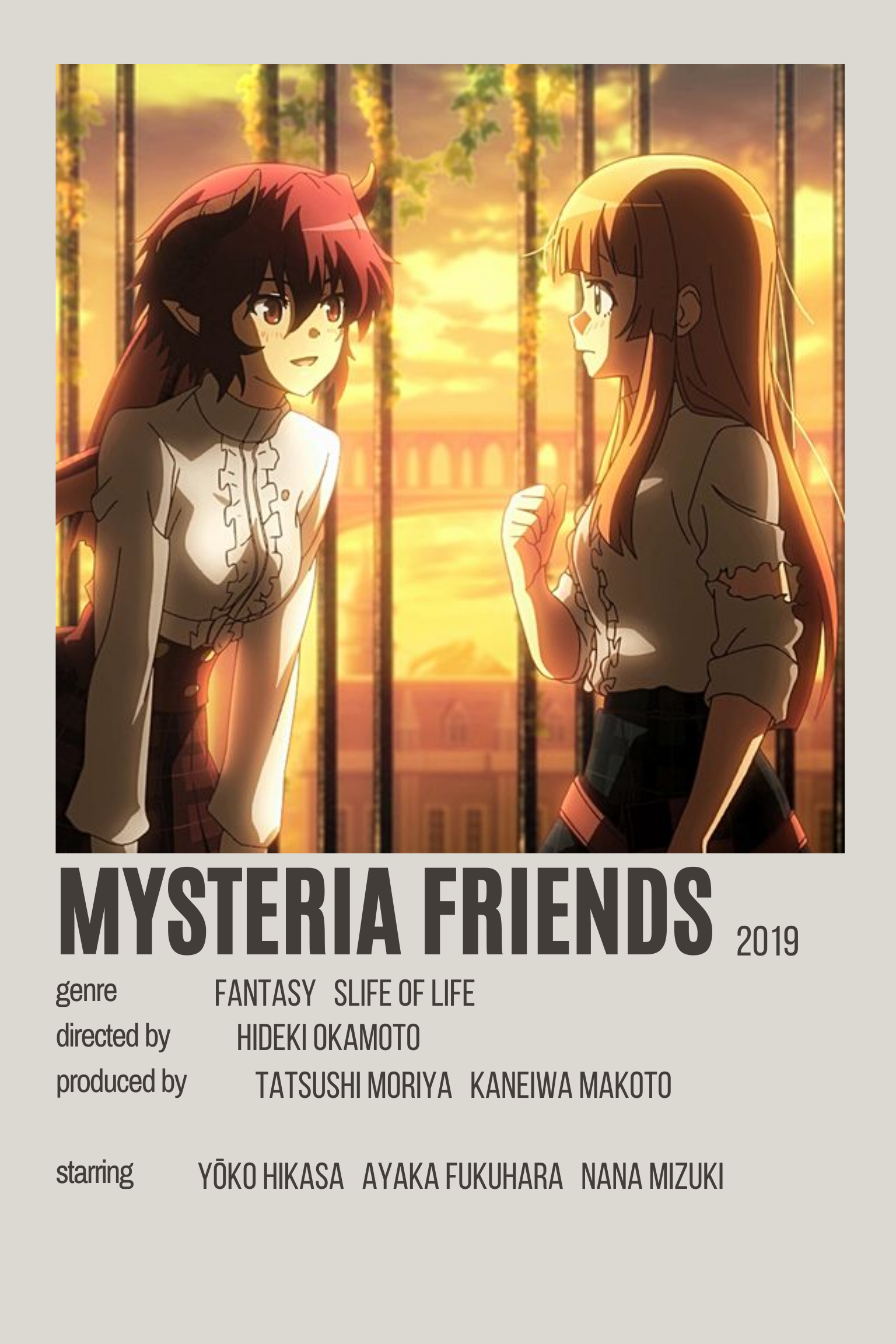 mysteria friends by kellie. Movie posters minimalist, Anime printables, Minimalist poster