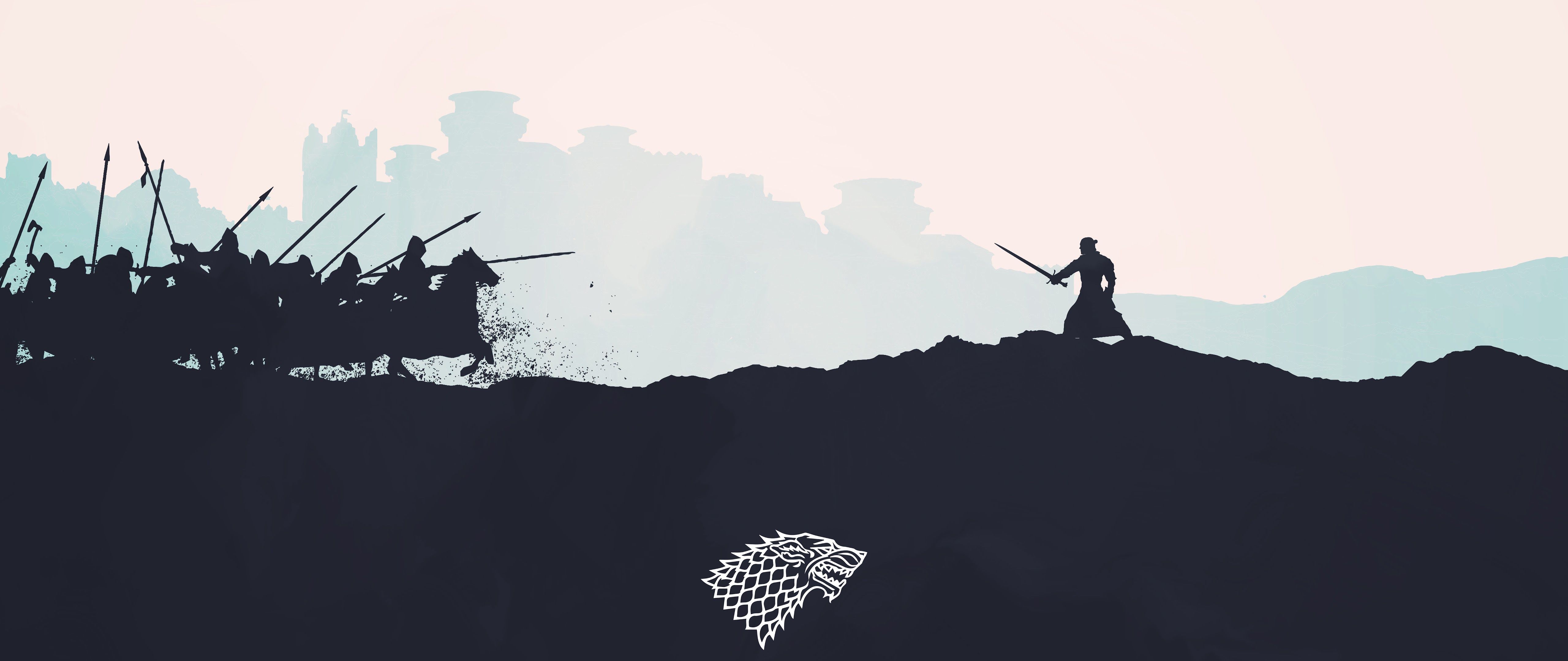 Game of Thrones Stark Logo Minimalist 8K Wallpaper