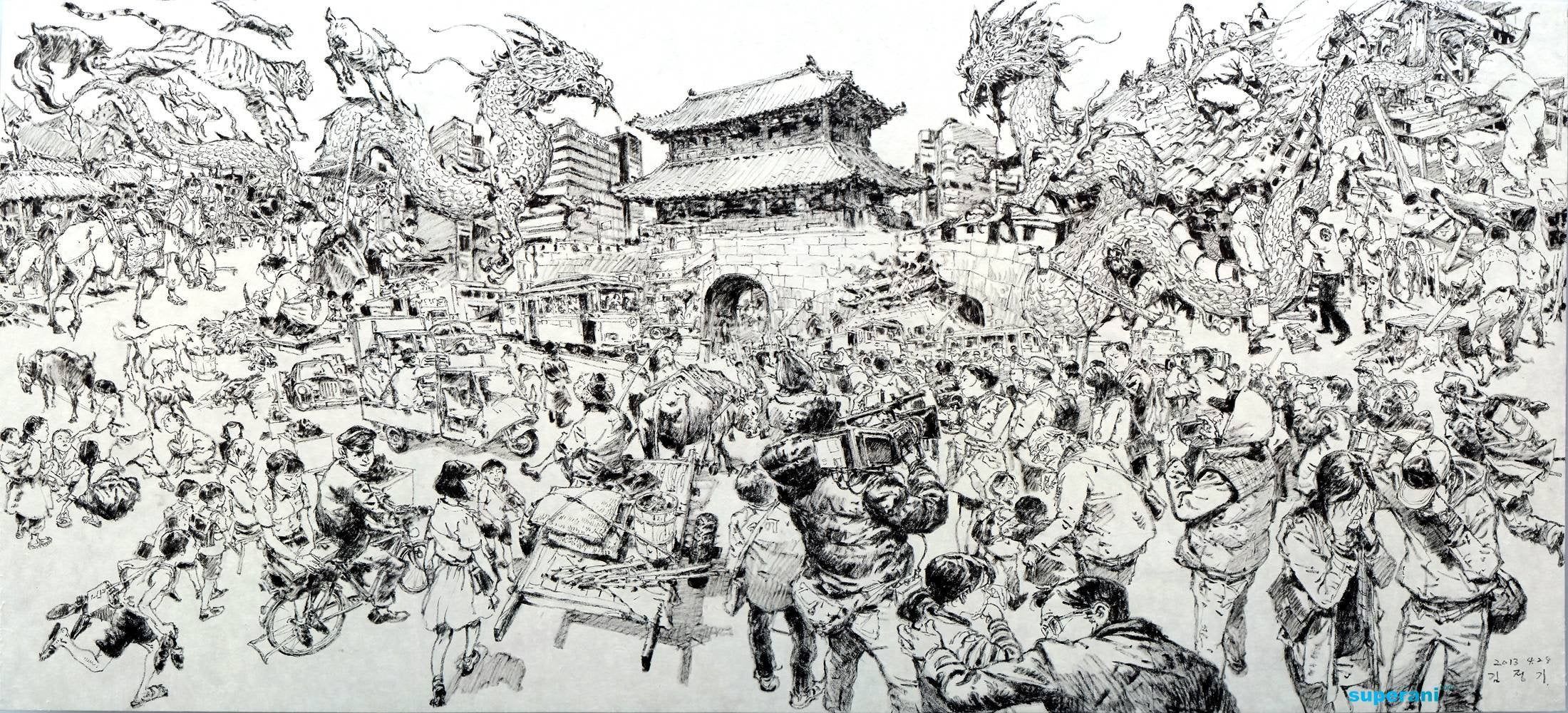 Sketches and finished drawings from Master Kim Jung Gi (mic)