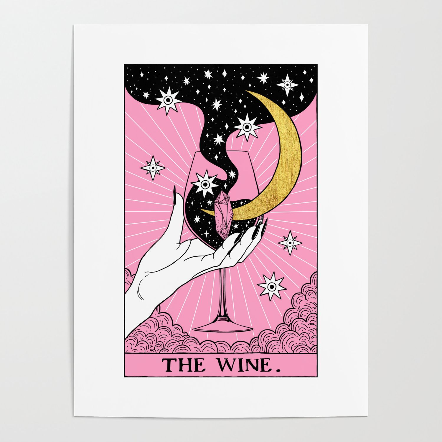 Pink Tarot card. The Wine Poster