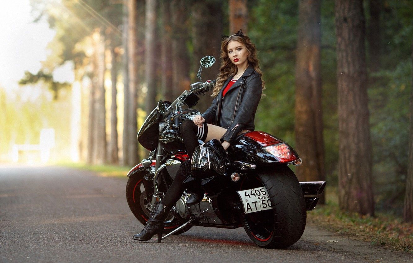 Motorcycle Girl Wallpaper