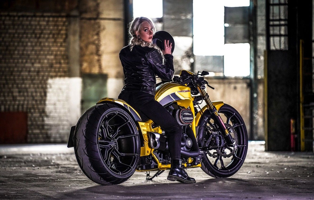 Wallpaper Girl, Bike, Motorcycle, Thunderbike image for desktop, section девушки