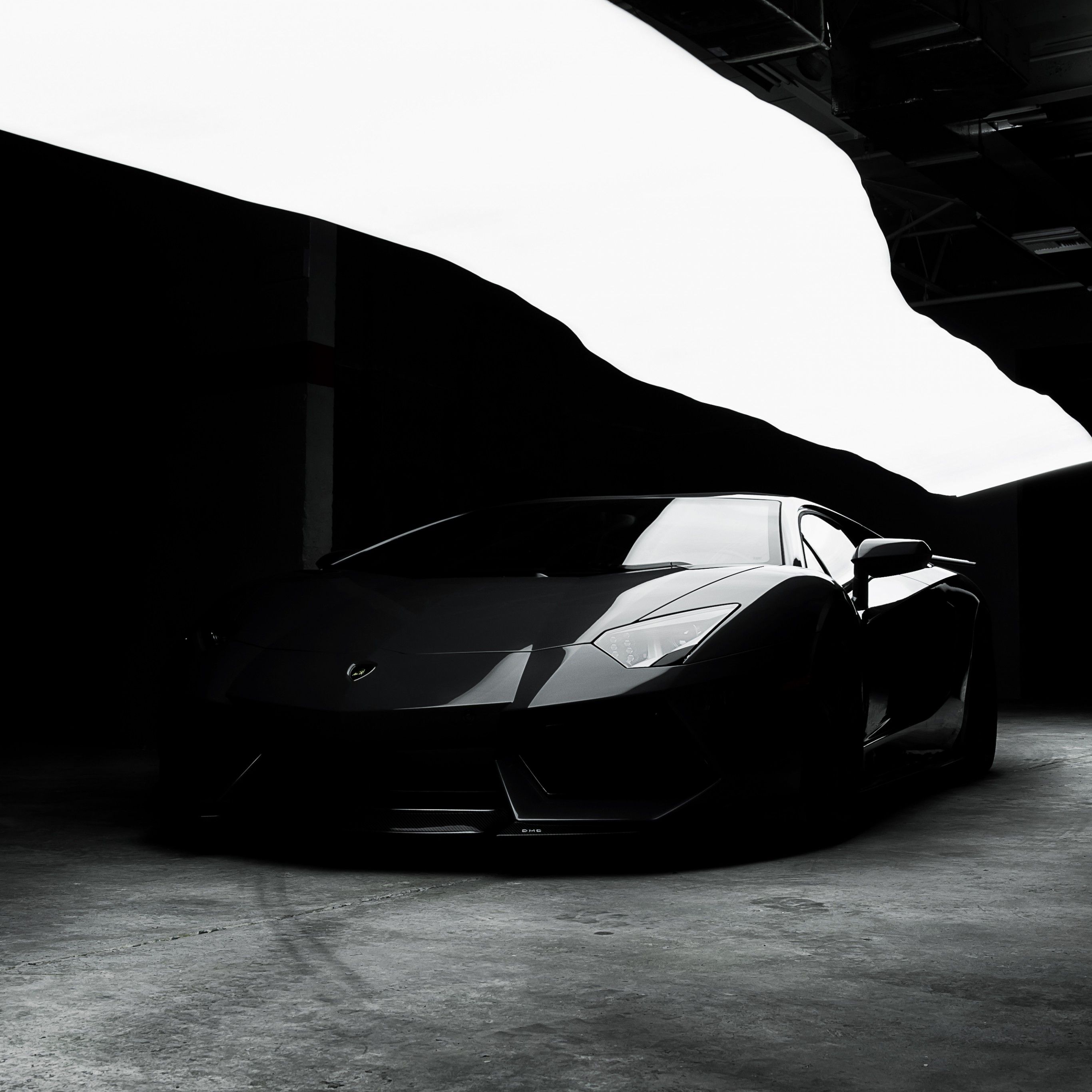 Lamborghini Aventador 4K Wallpaper, Black Cars, CGI, Black Dark