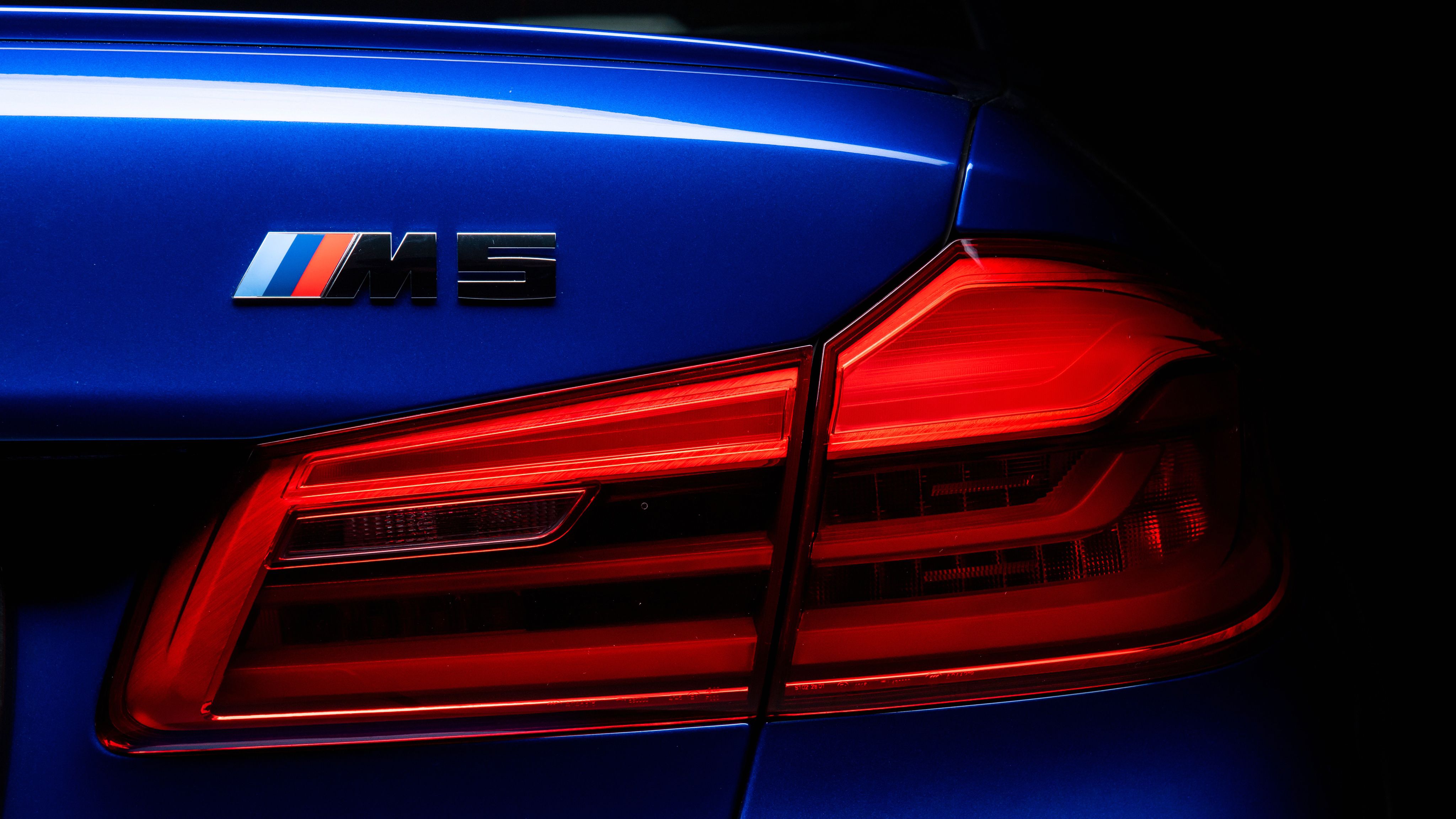 BMW M5 LED Tail lights 4K Wallpaper