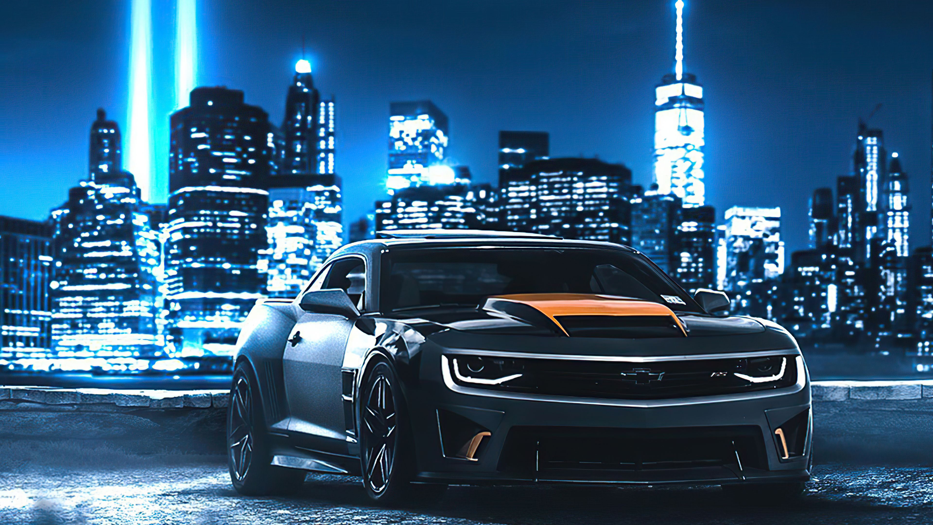 Camaro In Neon City 4k, HD Cars, 4k Wallpaper, Image, Background, Photo and Picture