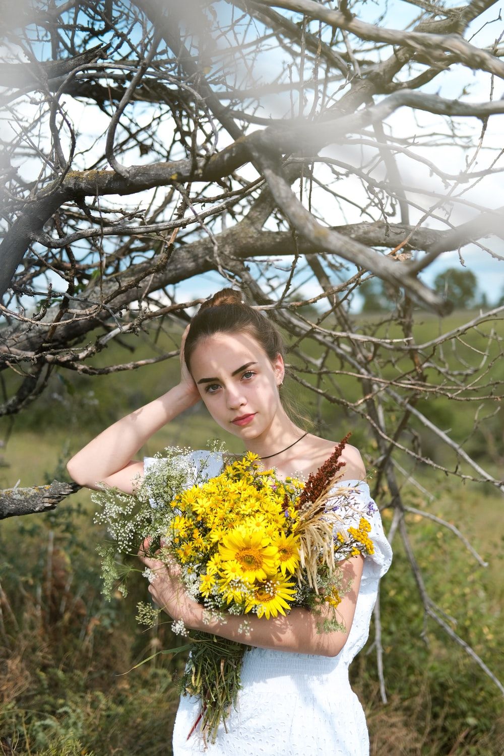 Girl With Flowers Picture. Download Free Image