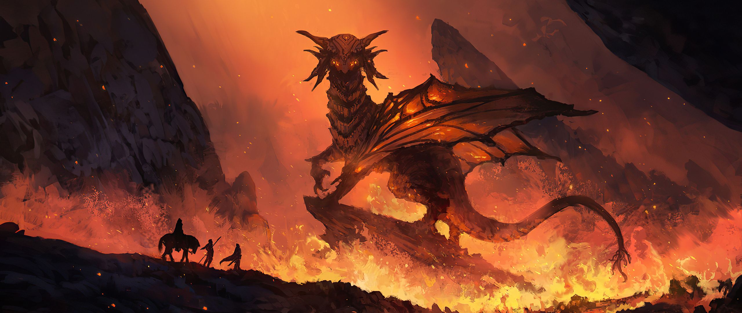 God Of Fire Dragon 4k 2560x1080 Resolution HD 4k Wallpaper, Image, Background, Photo and Picture