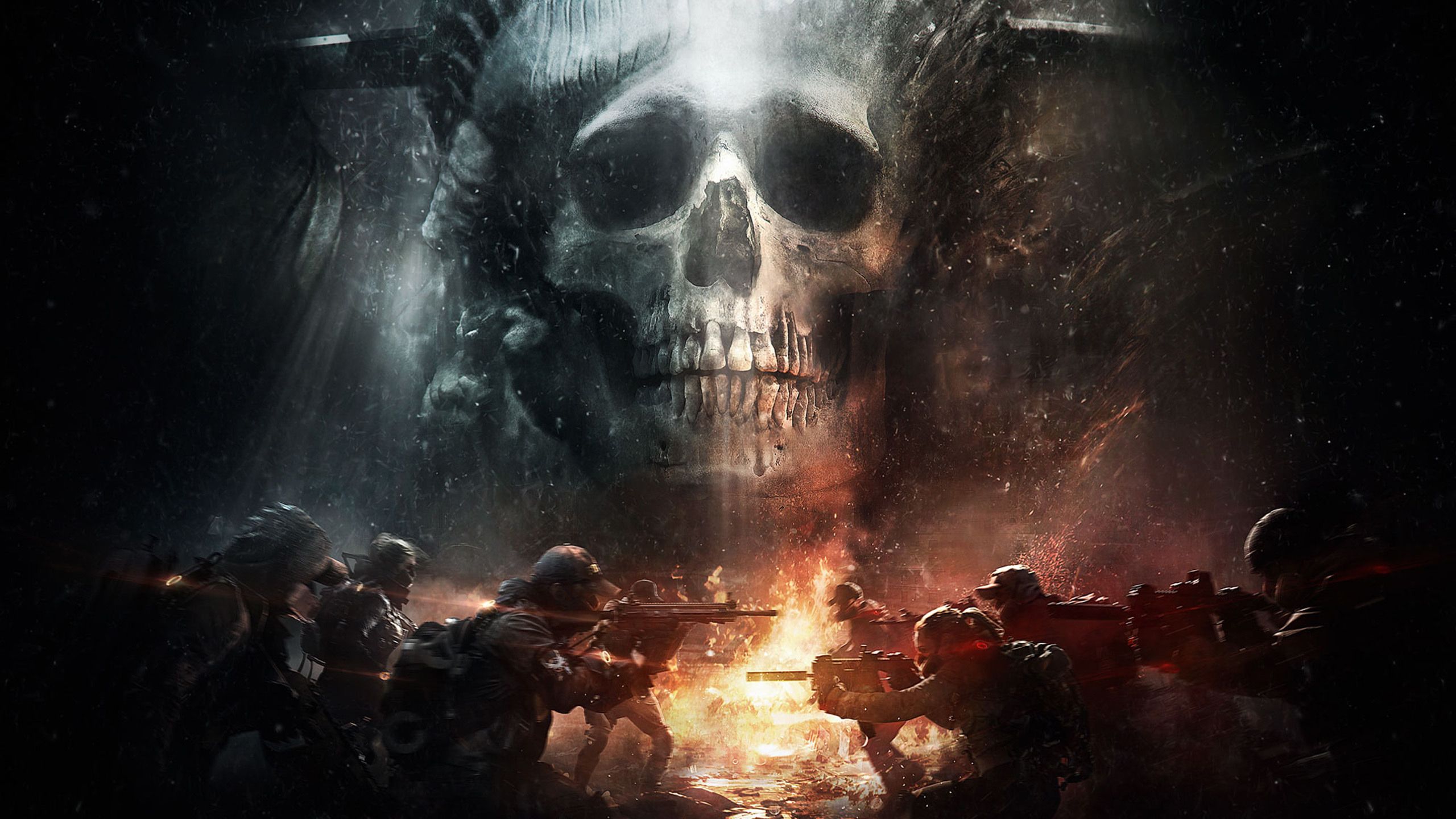 Download 2560x1440 wallpaper tom clancy's the division, game, skull, soldiers, dual wide, widescreen 16: widescreen, 2560x1440 HD image, background, 2772