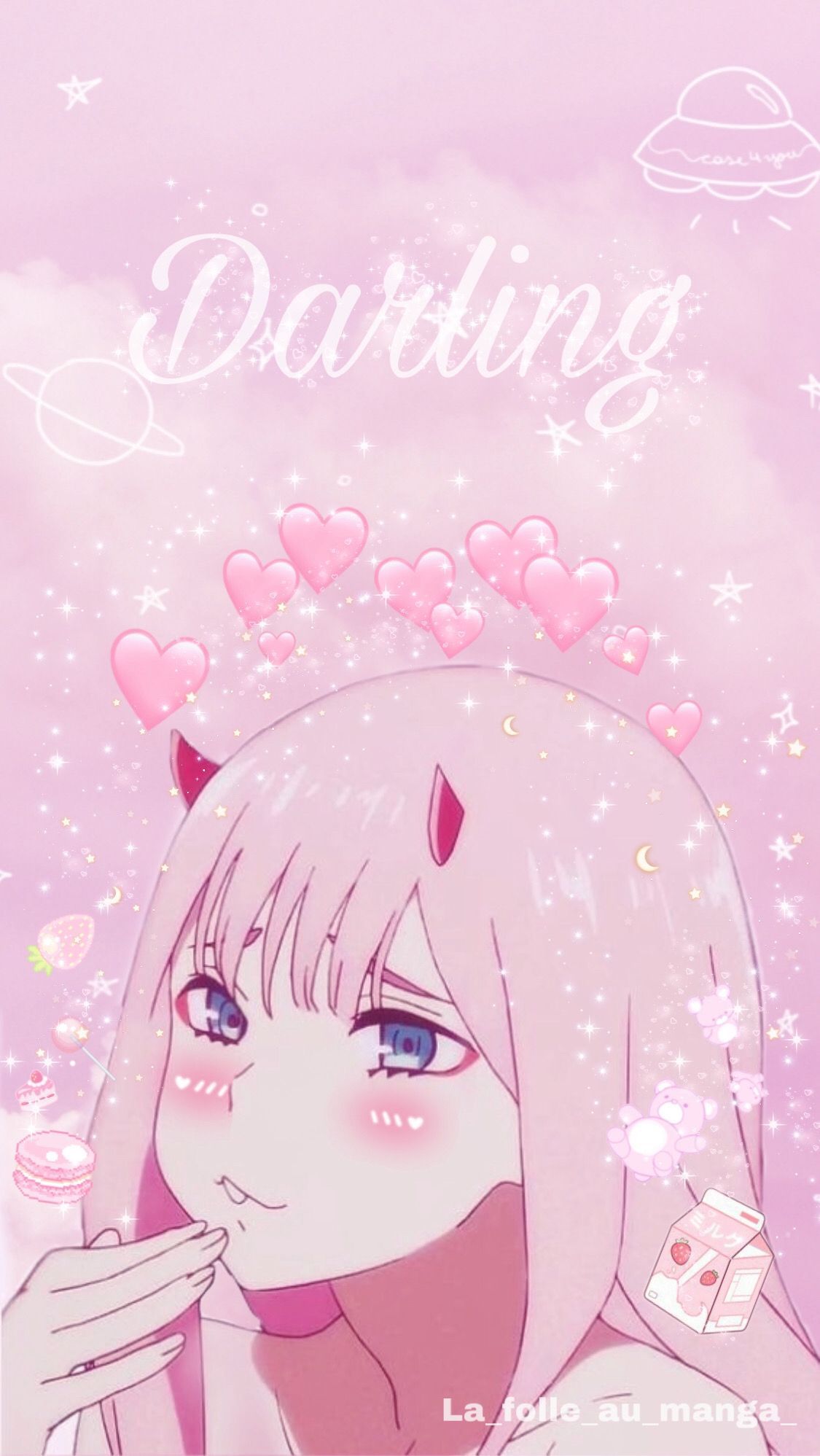 Zero two picture edits icon aesthetic wallpaper. Pink wallpaper anime, Anime background, Cute anime wallpaper