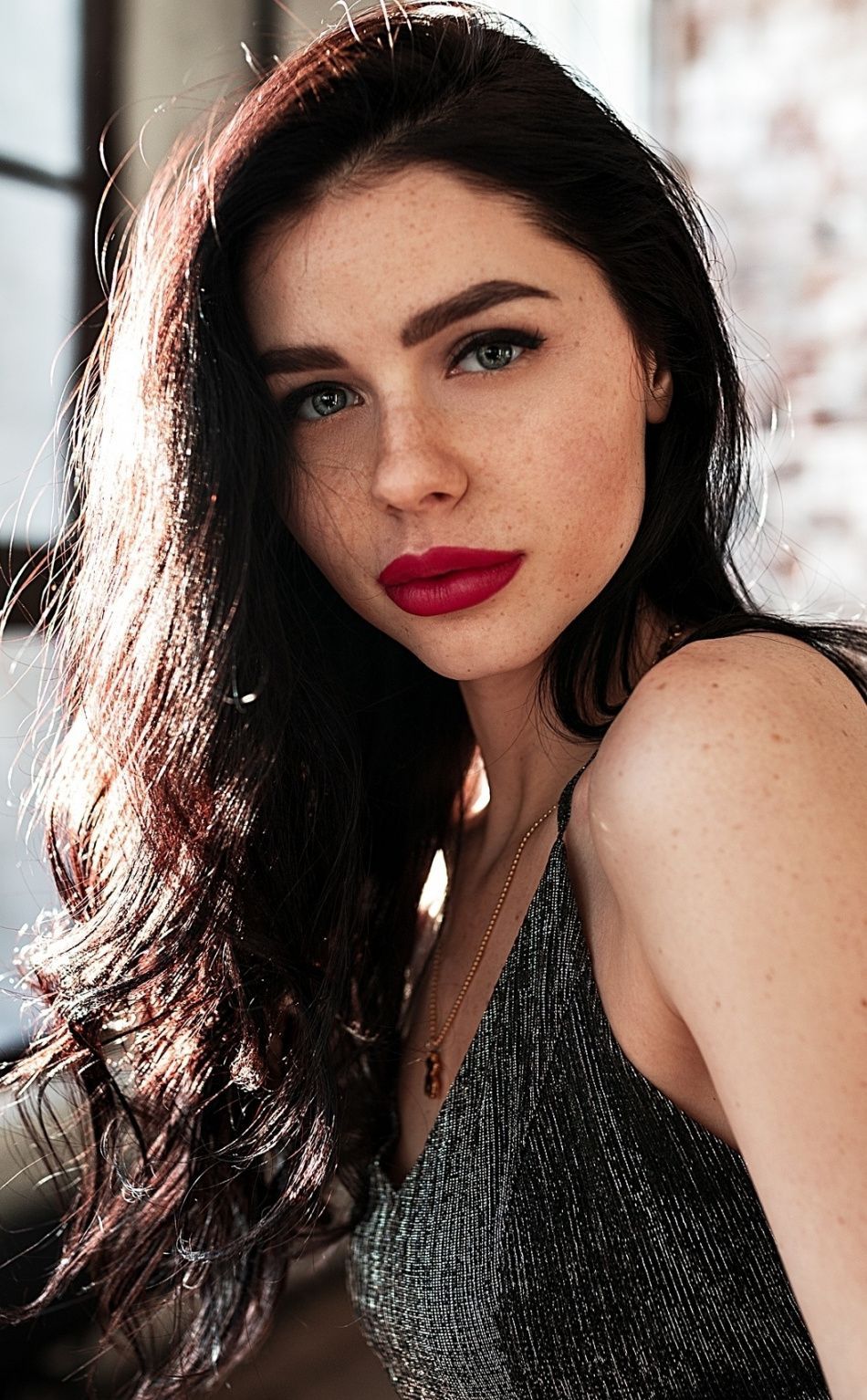 Red lips, beautiful, woman model, 950x1534 wallpaper. Female models, Women, Beautiful