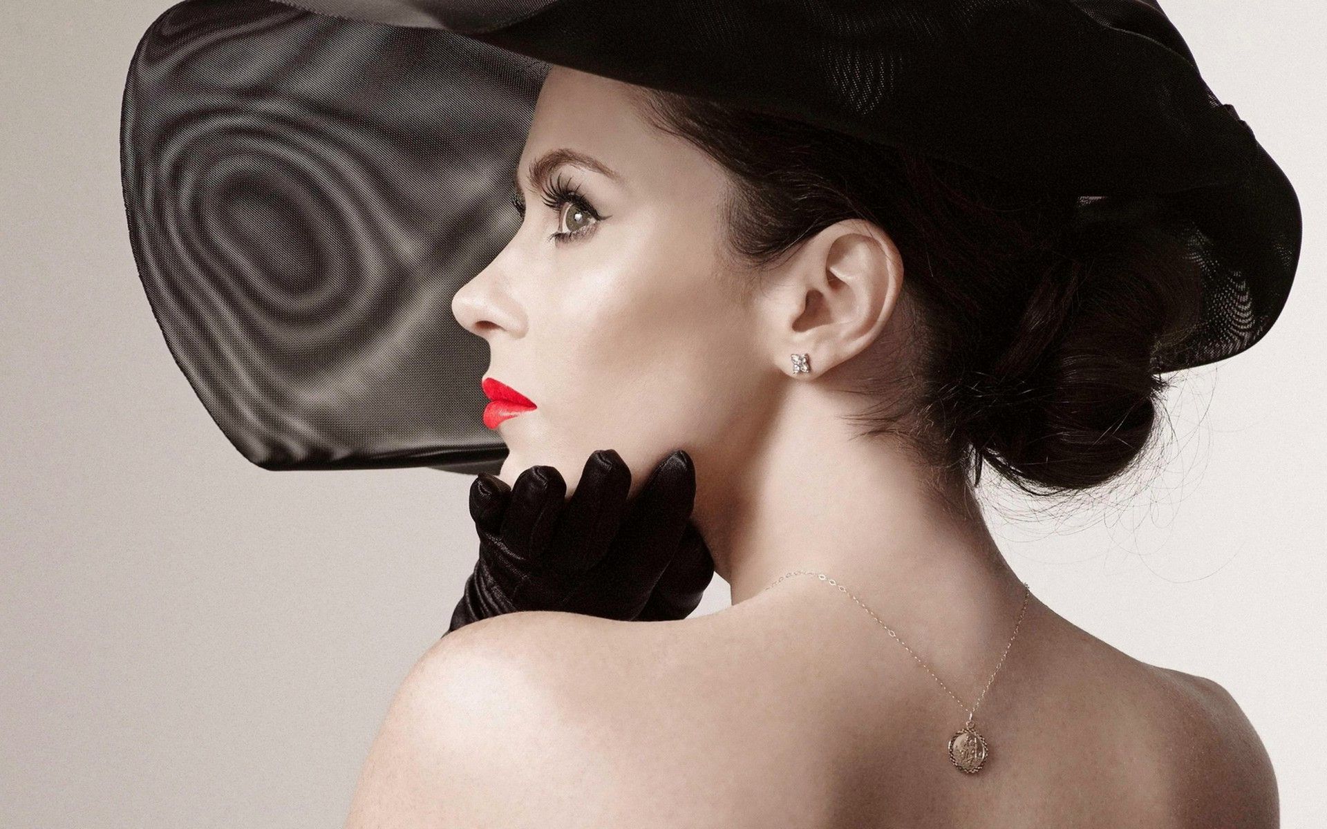 women, Vintage, Profile, Red Lipstick Wallpaper HD / Desktop and Mobile Background