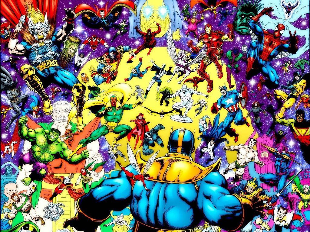 My Free Wallpaper Wallpaper, Thanos vs Marvel Universe