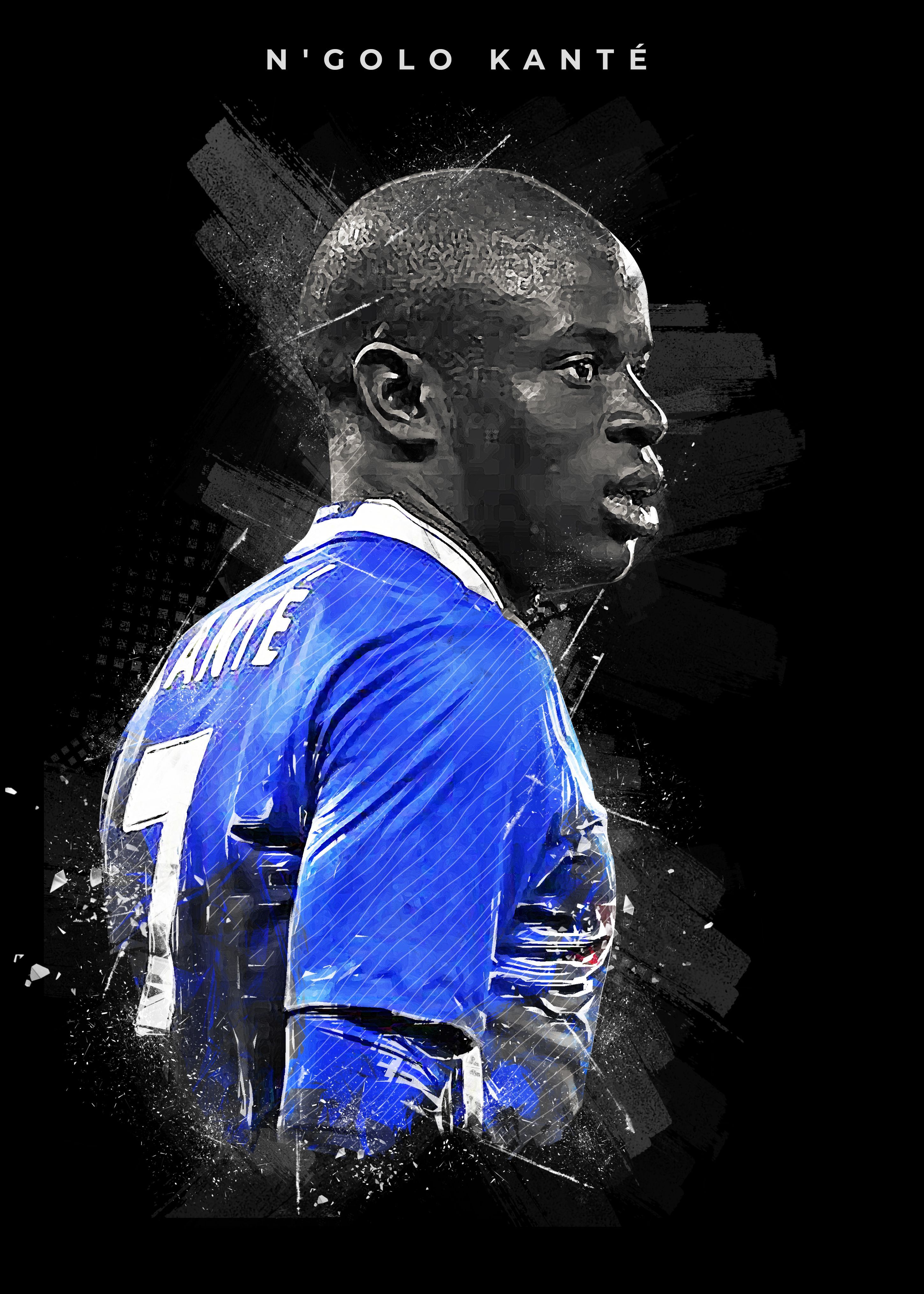 NGolo Kante' Poster by Creativedy Stuff. Displate. Football art, Football wallpaper, Lionel messi barcelona