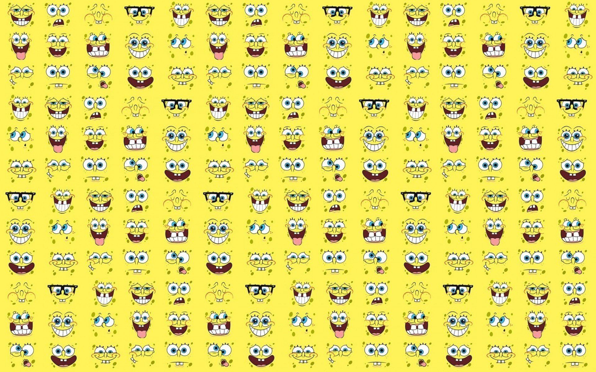 face spongebob squarepants spongebob cartoon yellow collage tv wallpaper