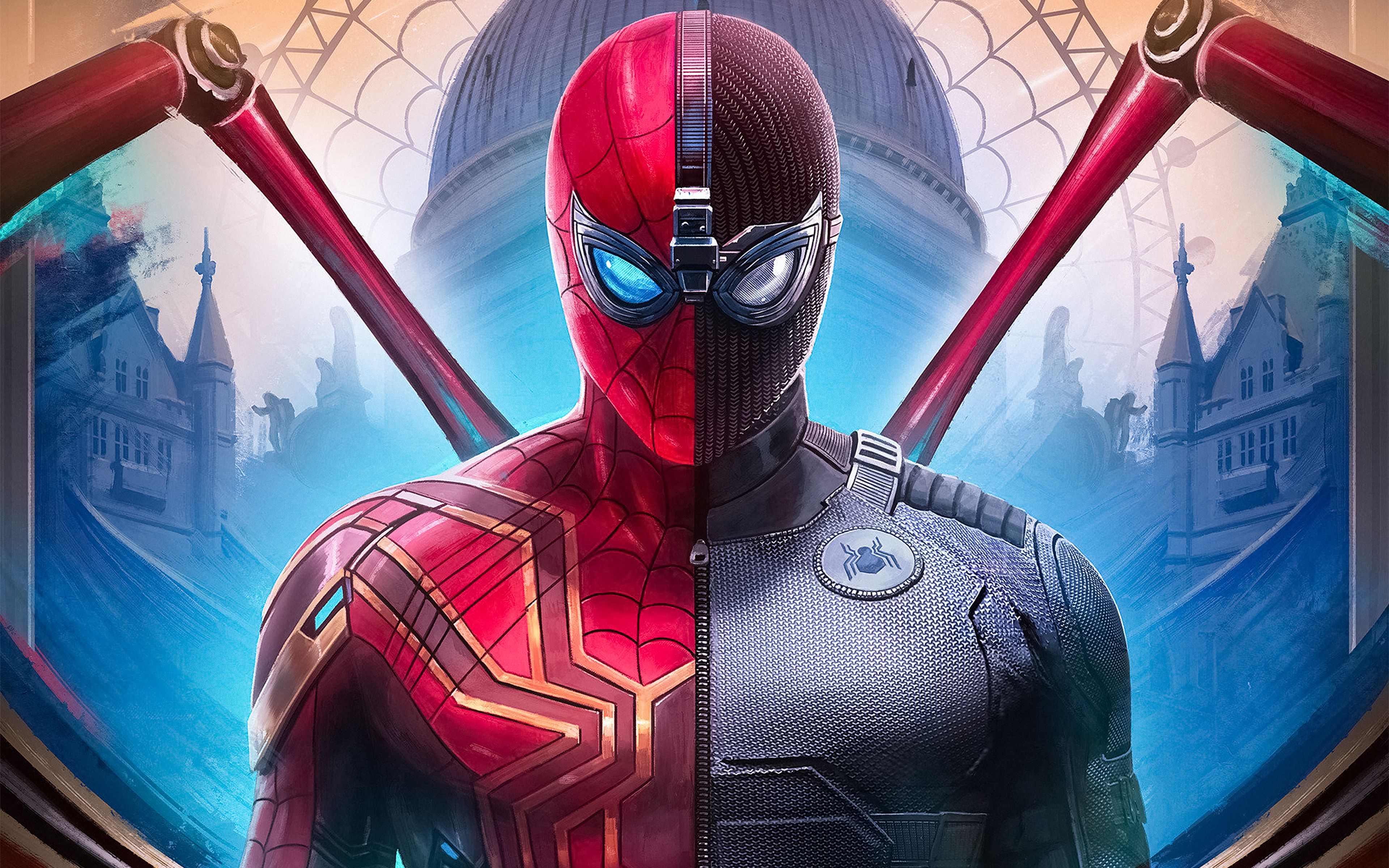 Download 3840x2400 Wallpaper 2019 Movie, Spider Man: Far From Home, Iron Spider, Stealth Suit, Face Off, 4k, Ultra HD 16: Widescreen, 3840x2400 HD Image, Background, 22444