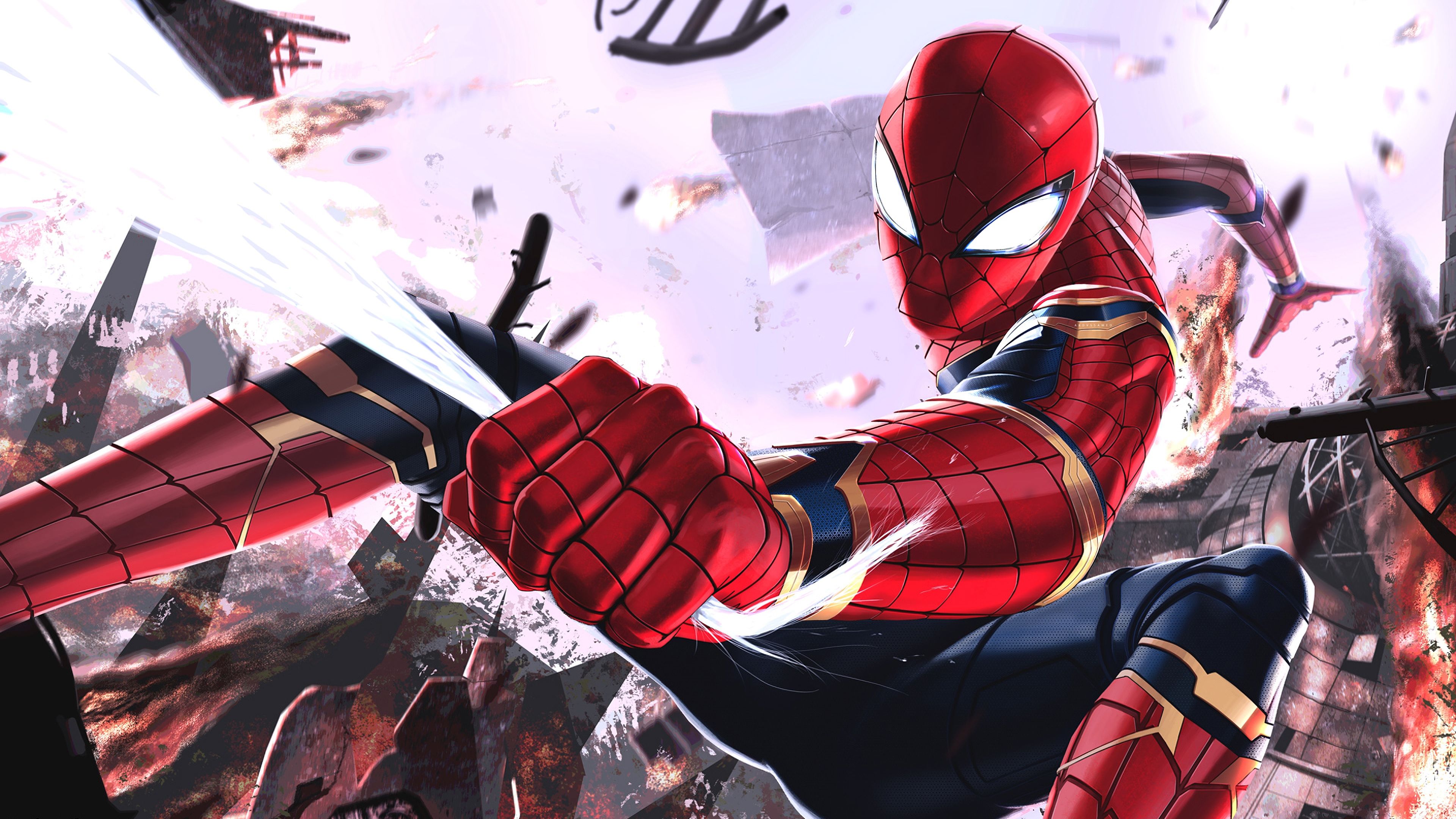 Spider Man Iron Spider Avengers: Infinity War 4K