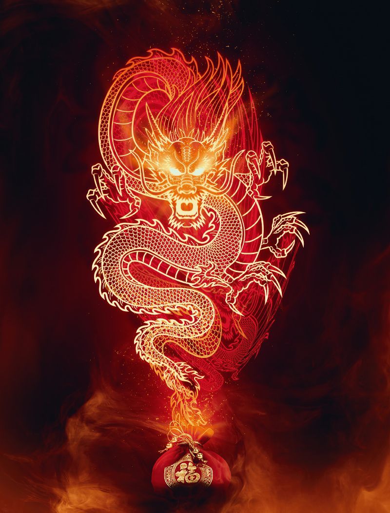 Learn How To Design A Chinese Fire Dragon In Photohop. Dragon wallpaper iphone, Chinese dragon drawing, Dragon artwork