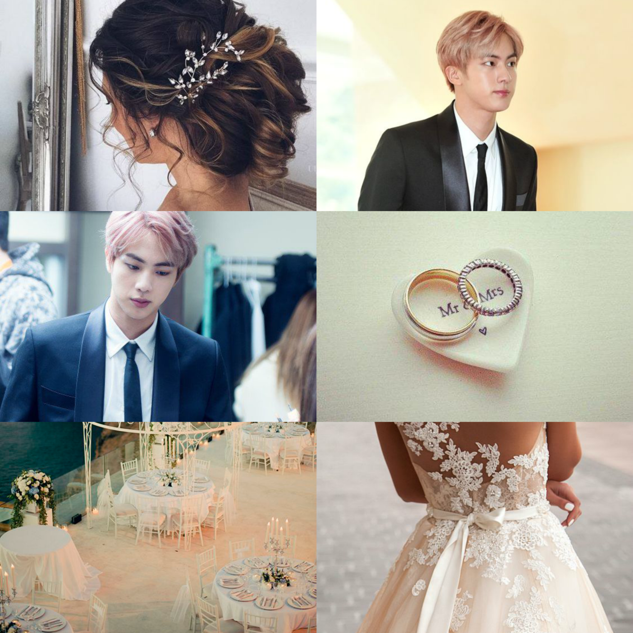 bts jin wedding aesthetic