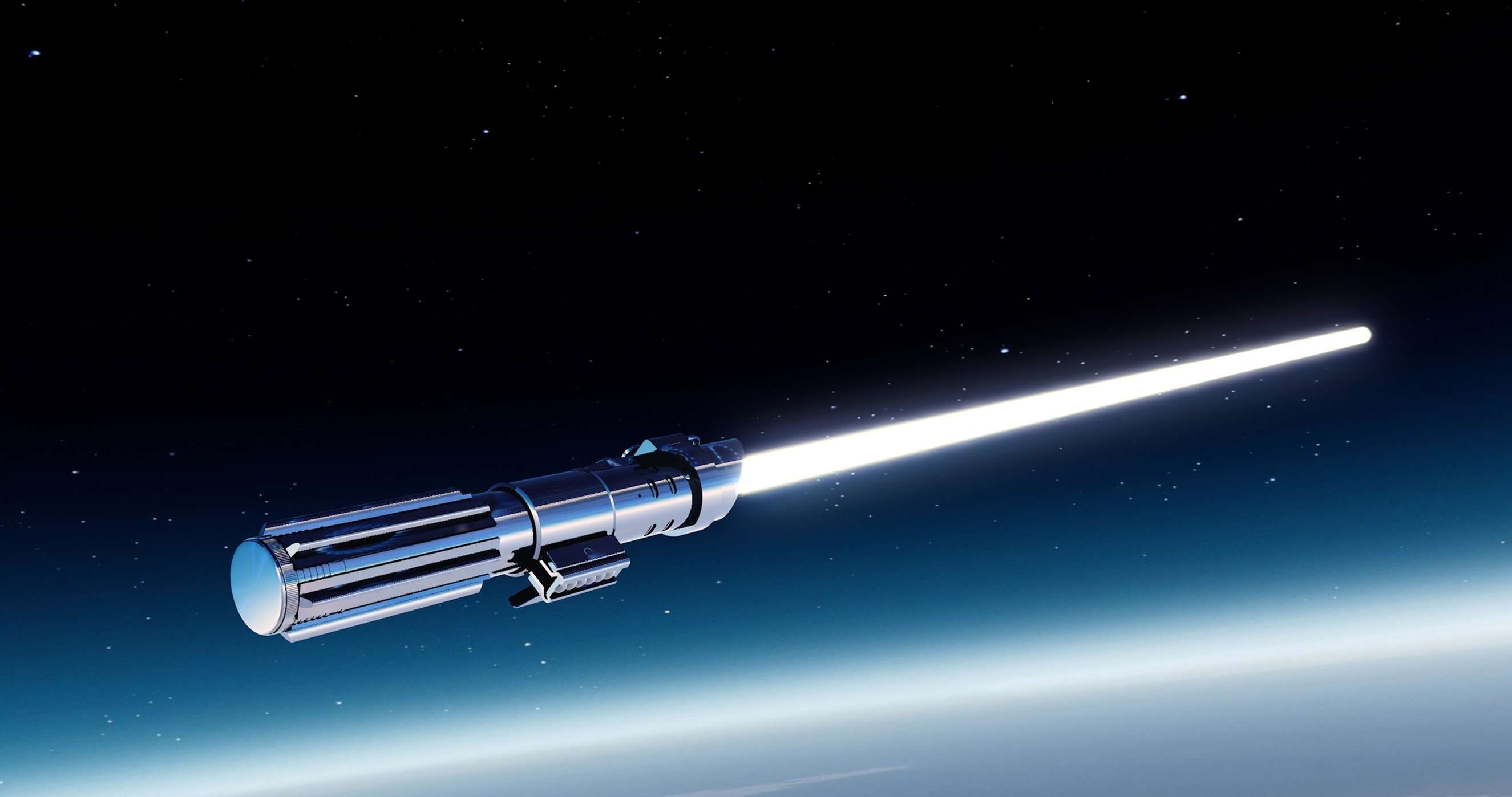 White Lightsaber Wallpaper