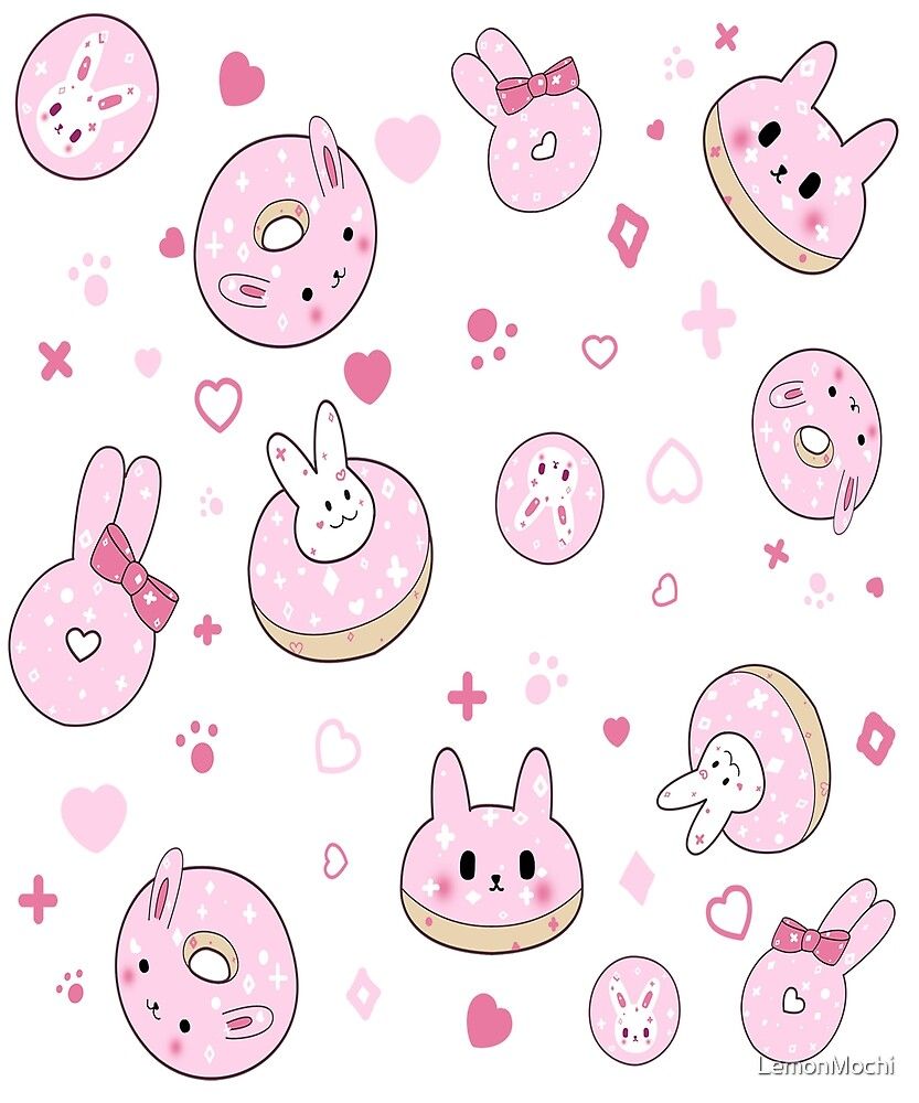 Cute pink doughnut wallpaper