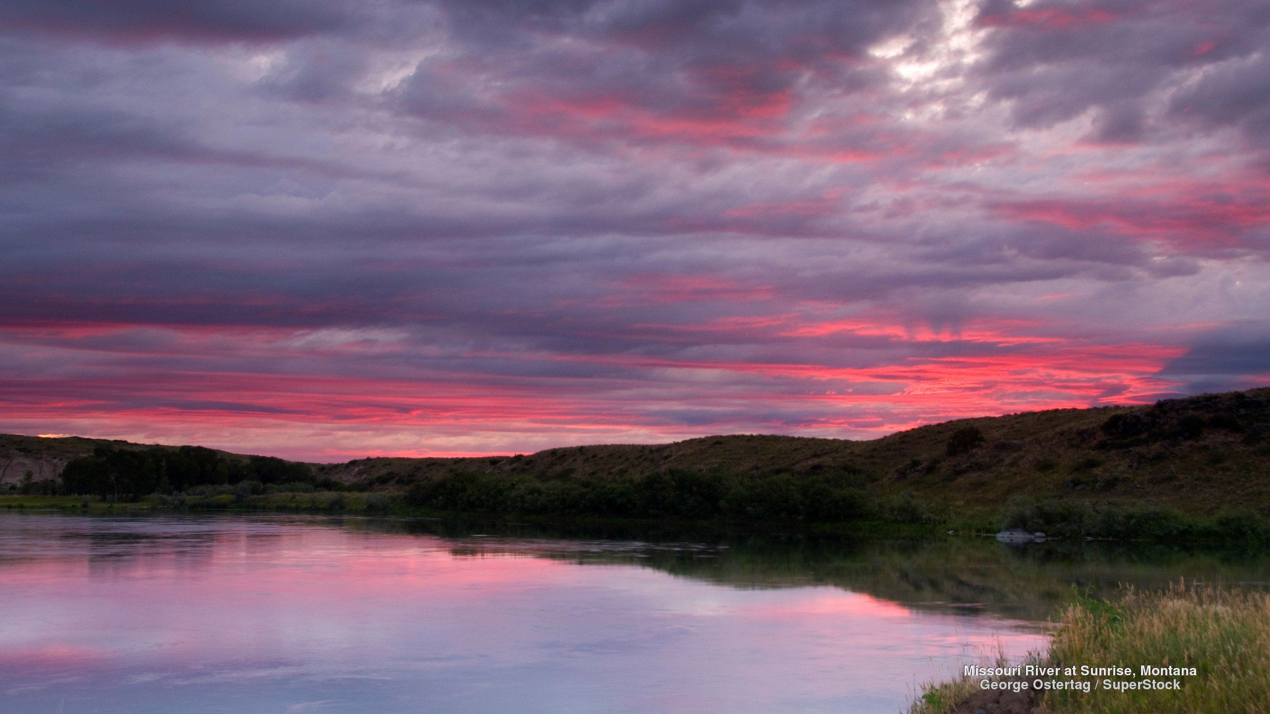 Missouri River at Sunrise Montana wallpaperx1440