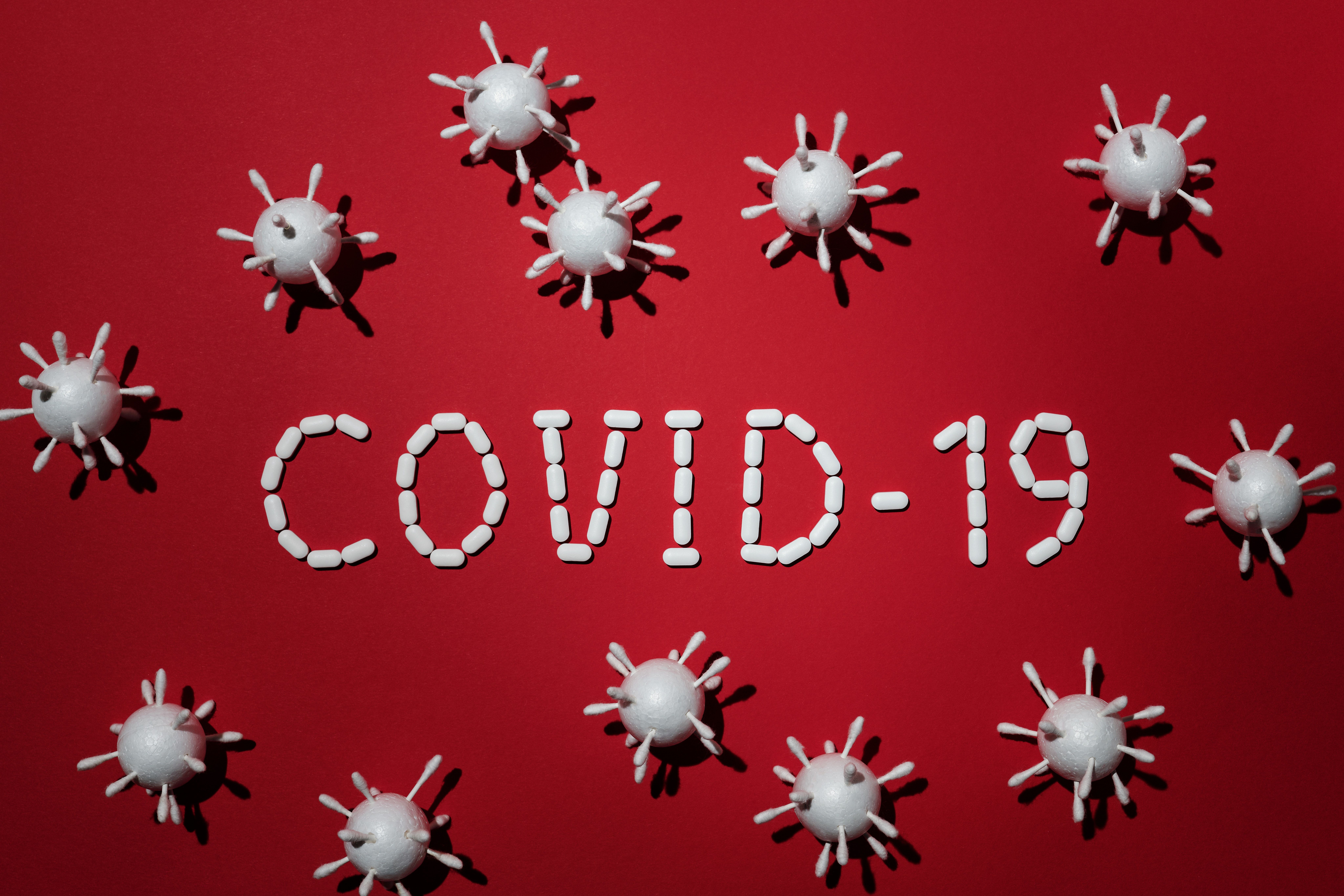 Concept Of Covid 19 In Red Background · Free