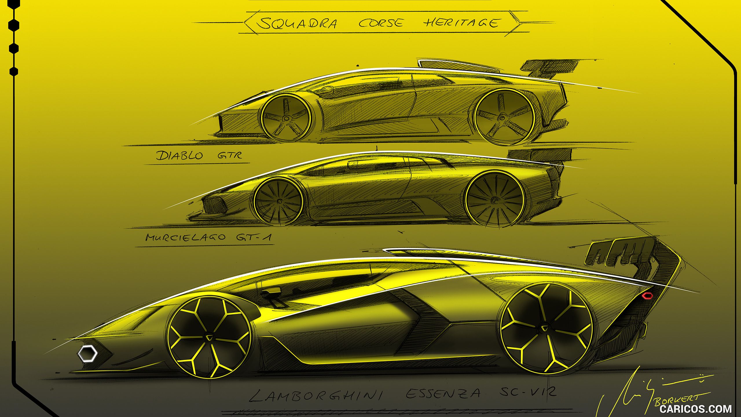 Lamborghini Essenza SCV12 Sketch. HD Wallpaper