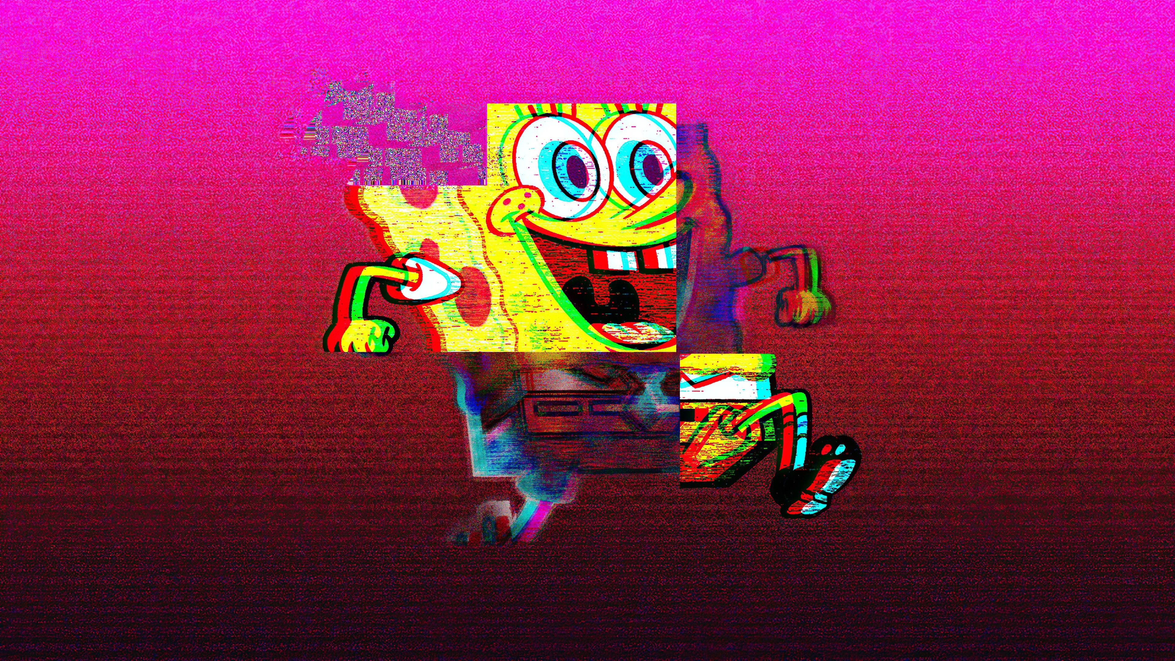Spongebob Vaporwave 4K HD Vaporwave Wallpaper