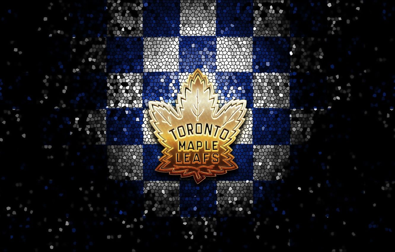 Wallpaper wallpaper, sport, logo, NHL, hockey, glitter, checkered, Toronto Maple Leafs image for desktop, section спорт