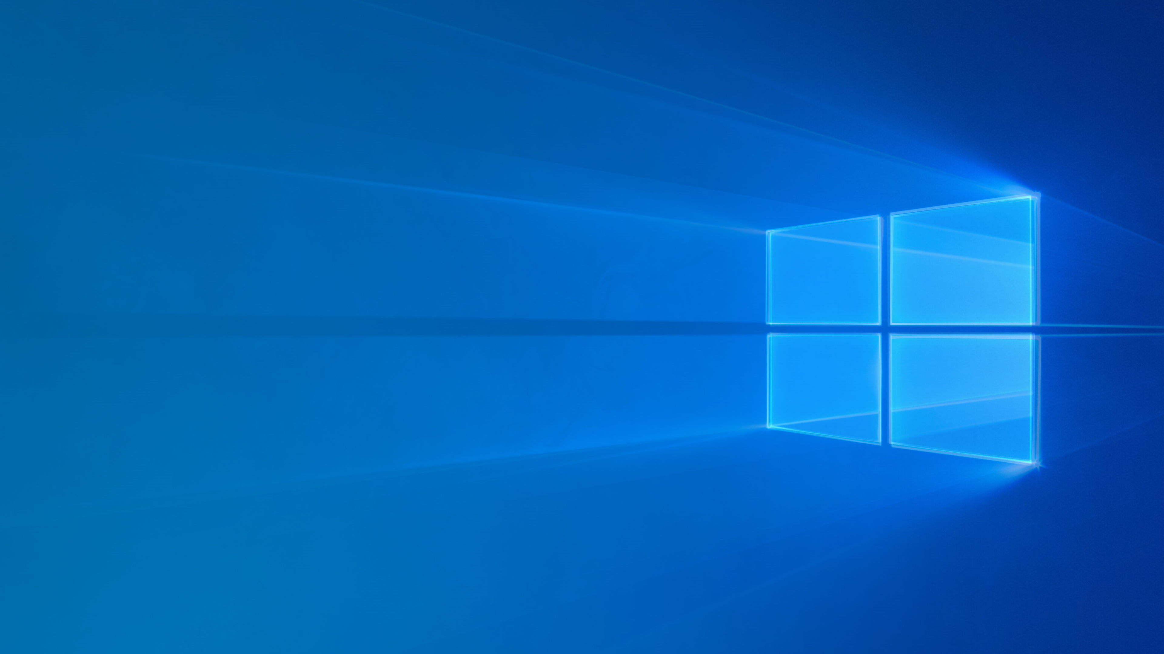 Windows 10 4K Wallpaper, Windows logo, Glossy, Blue background, Technology