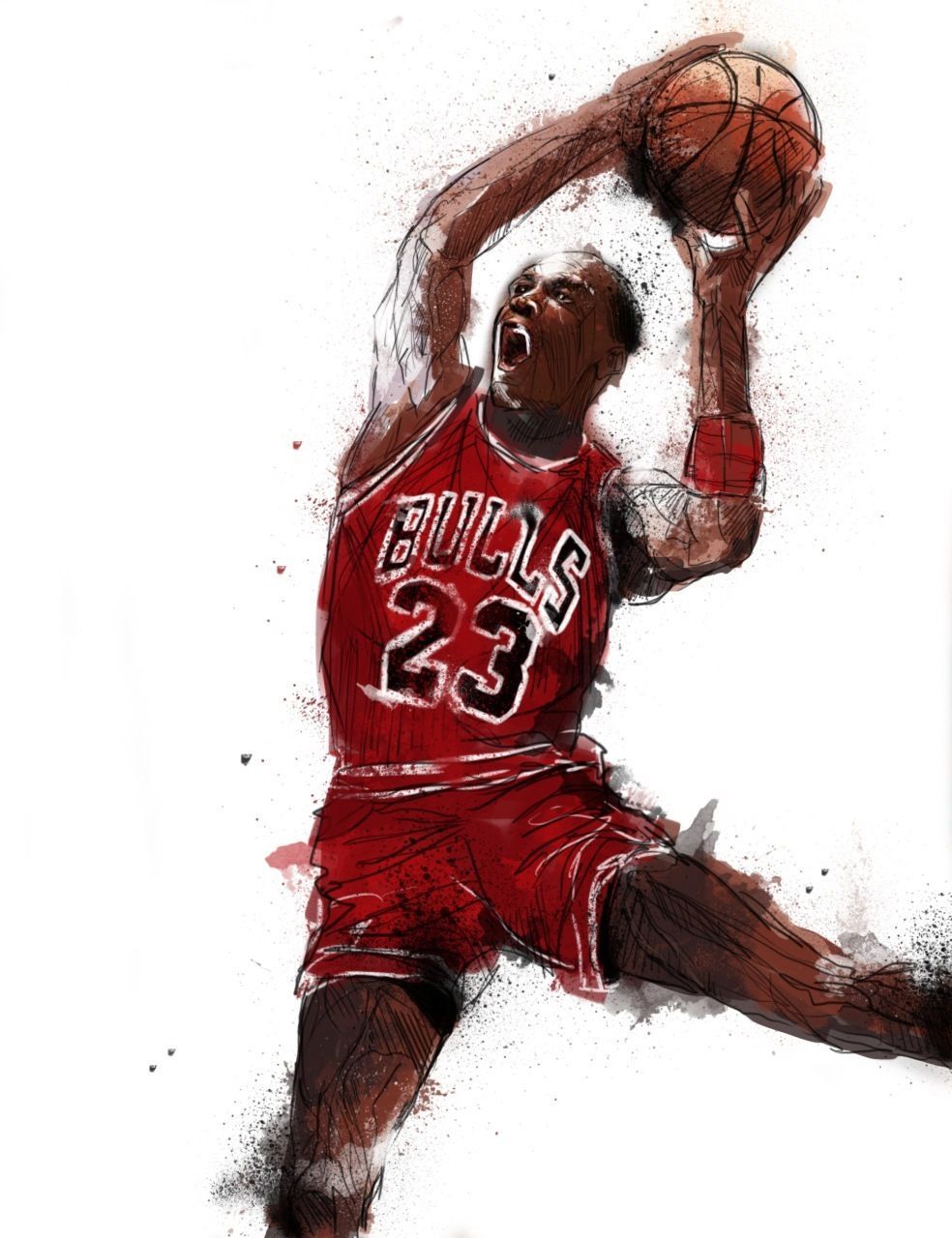 Wallpaper ID 1398341  people hd basketball 2K paintings jordan x  chicago bulls art kse digital michael free download