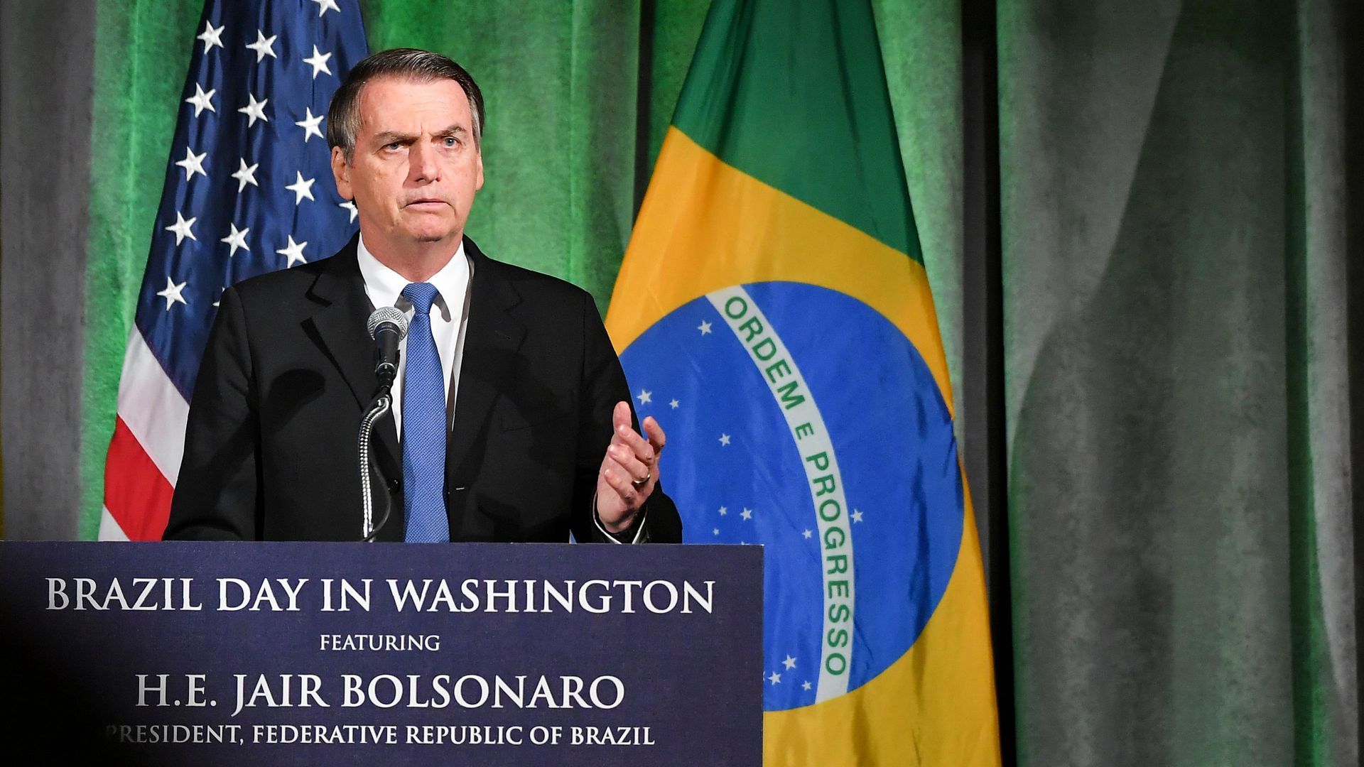 Brazilian President Jair Bolsonaro begins U.S. visit with trip to CIA
