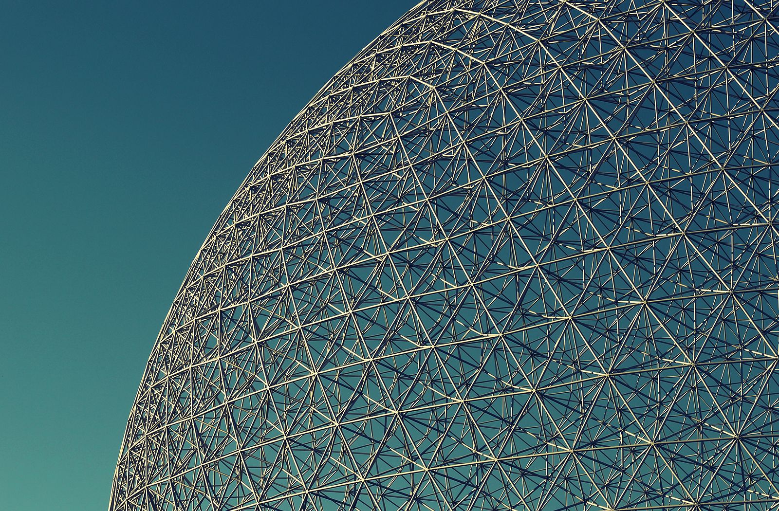 Wallpaper, Montreal, biosphere, architecture, summer, steel, dome, sky, blue, minimalism, structure, shell, sphere, planet, expo, pattern, geodesicdome, lines, shine, Canon, eos, dsrl, aquigabo, rebel, t5i, 700d, 50mm, simplicity, icon, composition