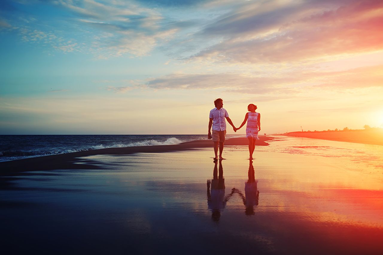 image Dating Couples in love Sea Nature Sky Sunrises and sunsets