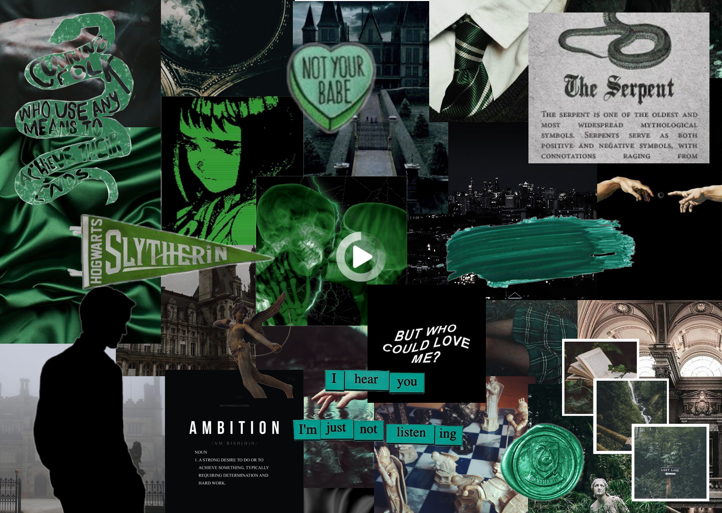 Slytherin Aesthetic Wallpaper Laptop Collage