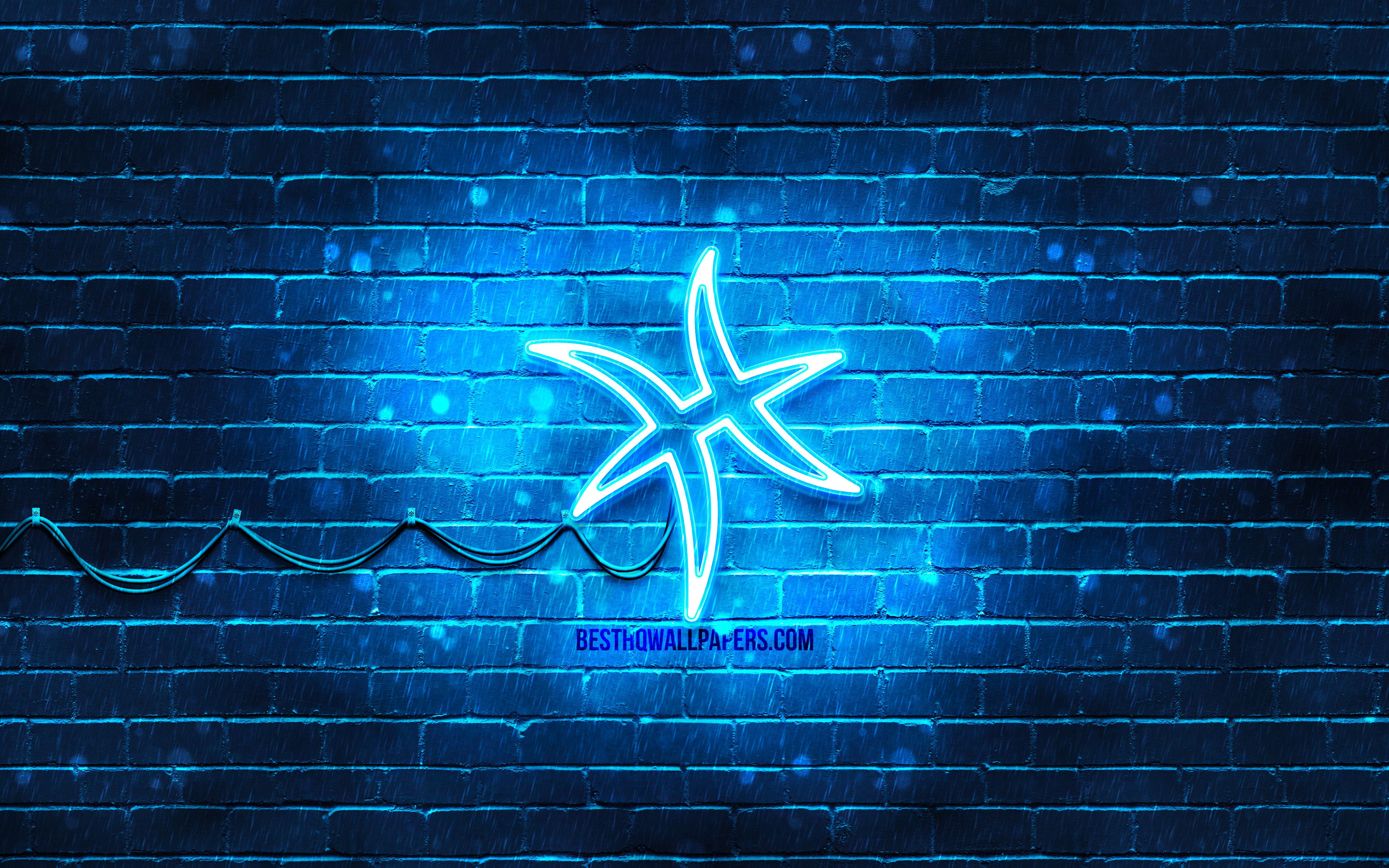 Download wallpaper Pisces neon sign, 4k, blue brickwall, creative art, zodiac signs, Pisces zodiac symbol, Pisces zodiac sign, astrology, Pisces Horoscope sign, astrological sign, zodiac neon signs, Pisces for desktop with resolution