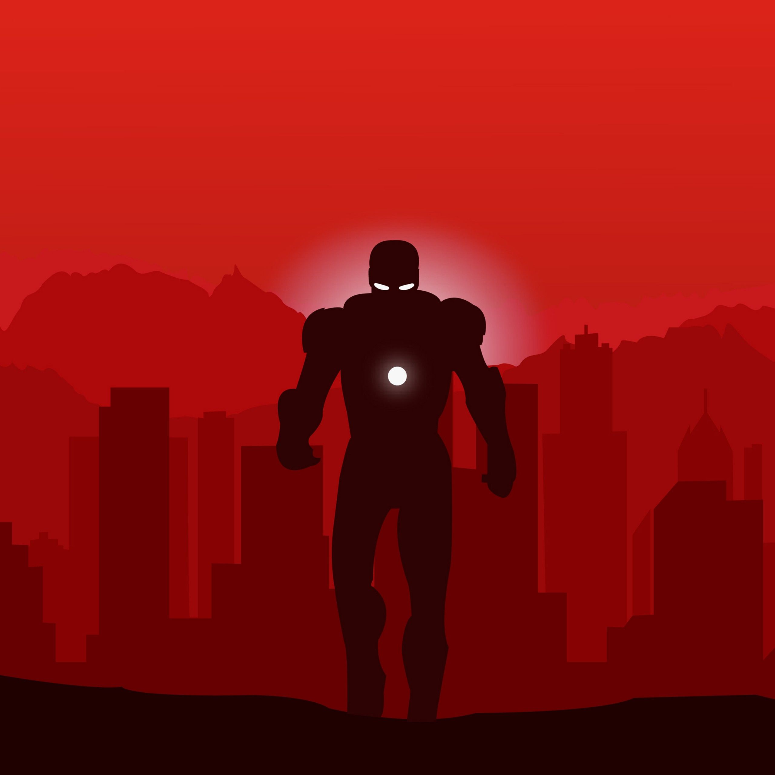 Iron Man 4K Wallpaper, Minimal art, Red, Marvel Superheroes, Graphics CGI