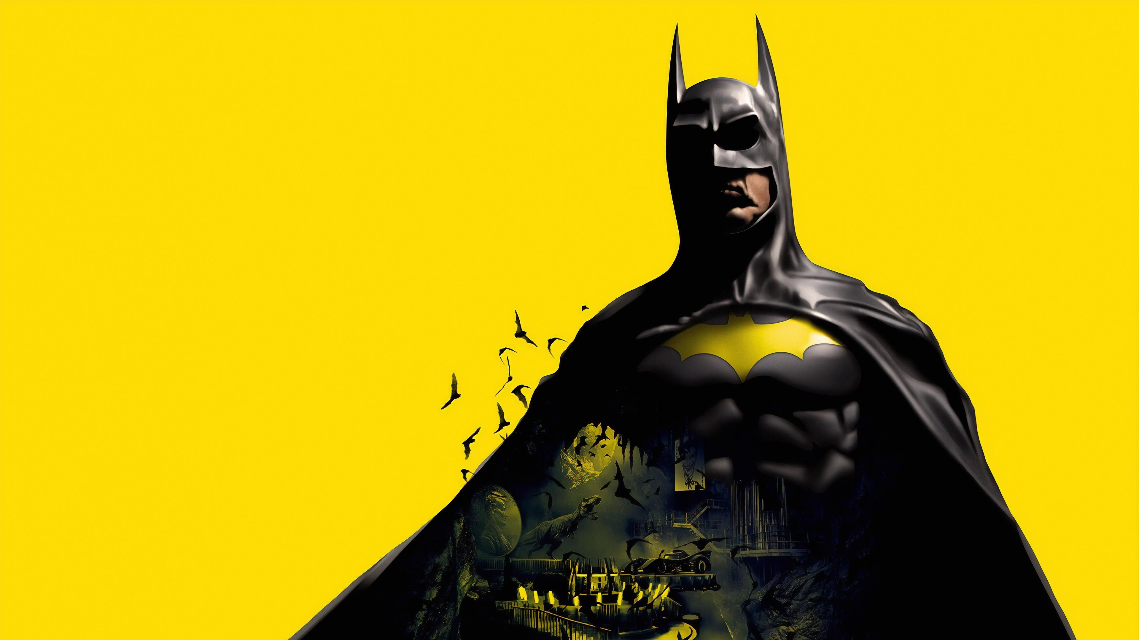 Batman In Yellow Background 4K HD Batman Wallpaper