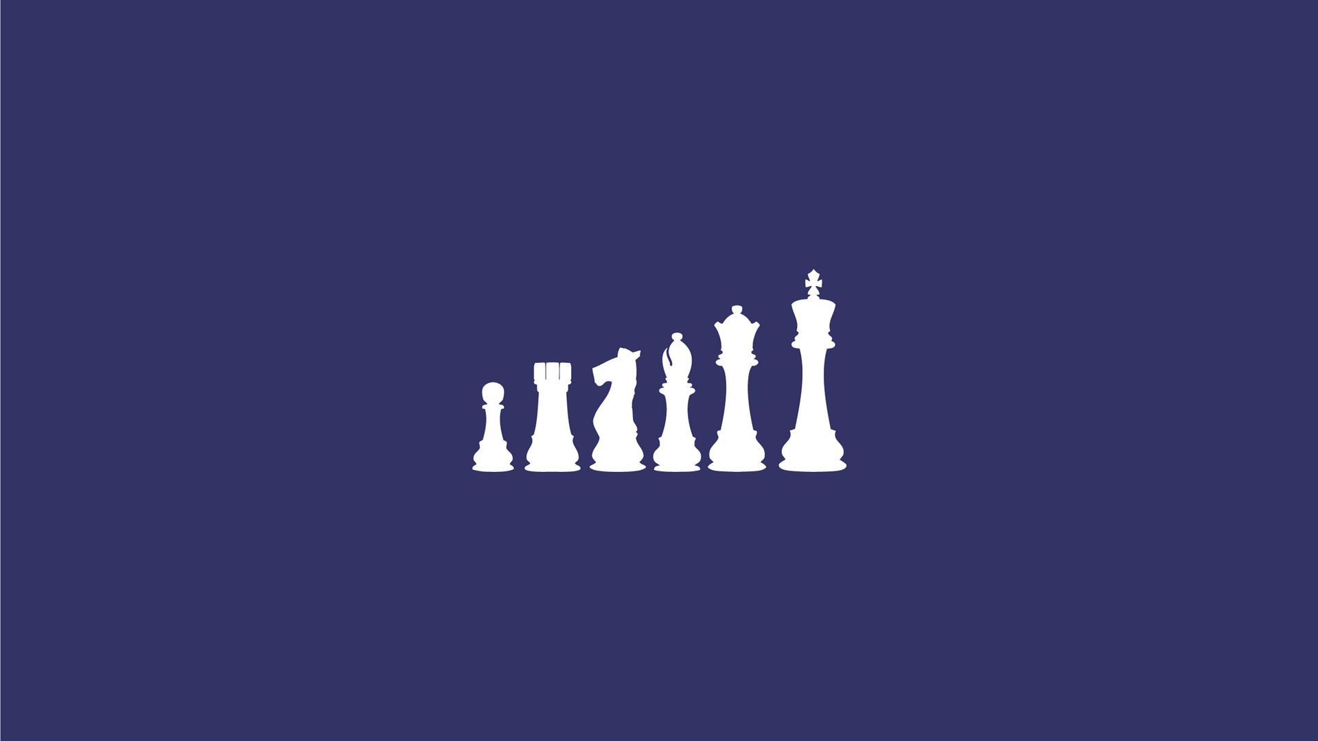 Minimal Chess Pieces Illustration Desktop Wallpaper