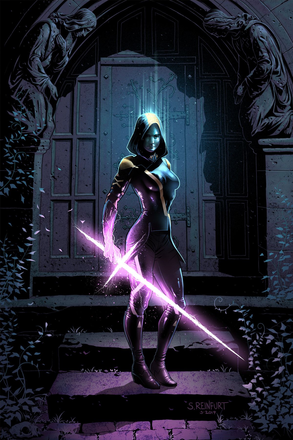 Wallpaper, sword maiden, women, Stephen Reinfurt, X Men, Marvel Comics, Psylocke 1200x1799
