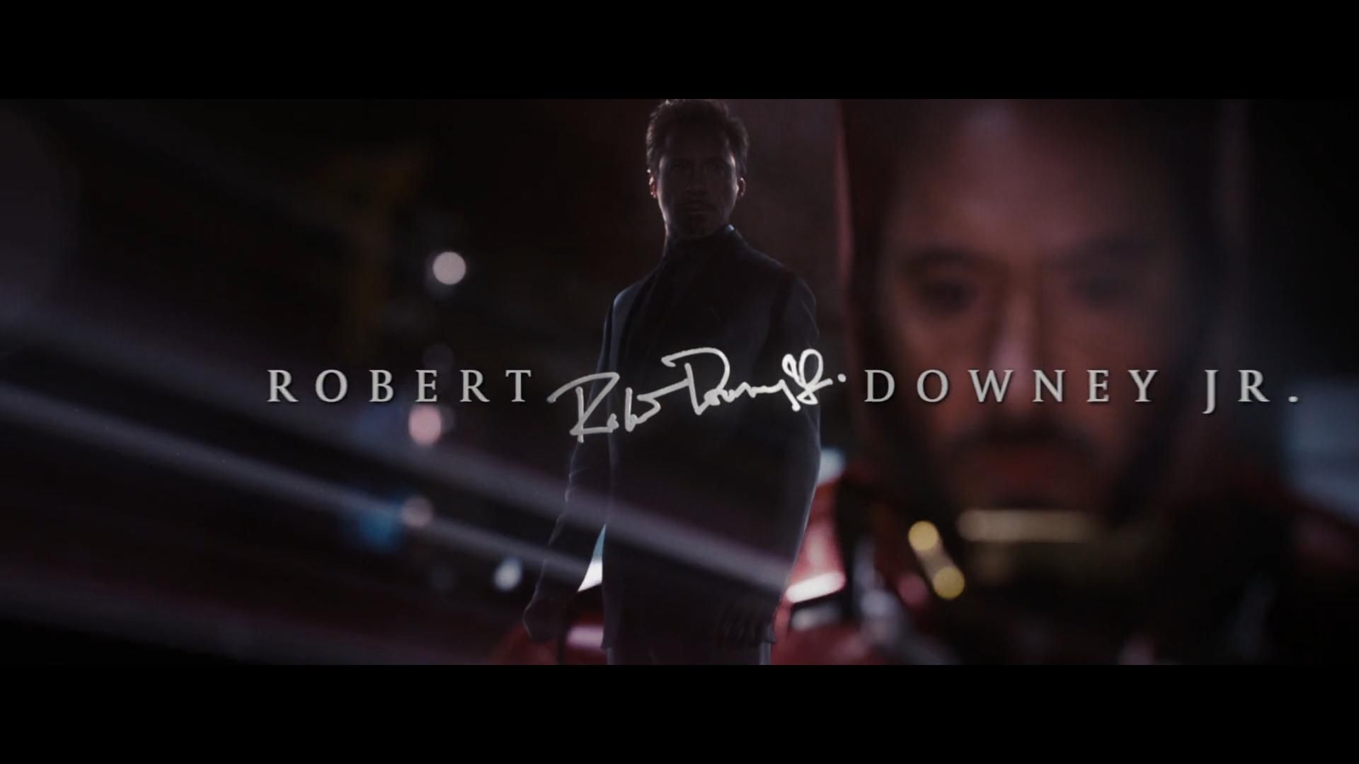 During the credits of Avengers: Endgame you can see Tony Stark and Robert Downey Jr.'s signature revealing that Ro. Downey junior, Robert downey jr, Downey